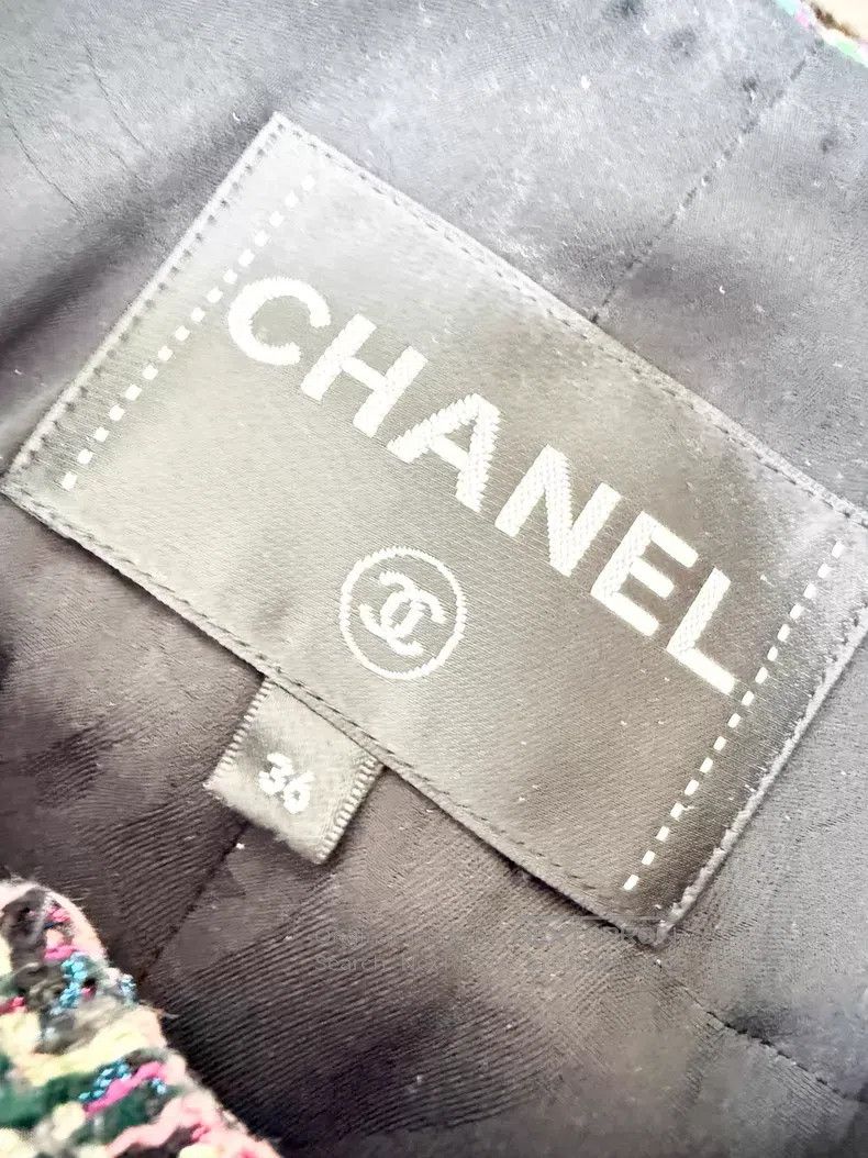 Chanel Chanel Pink and green tweed jacket Size XS / US 0-2 / IT 36-38 - 5 Thumbnail
