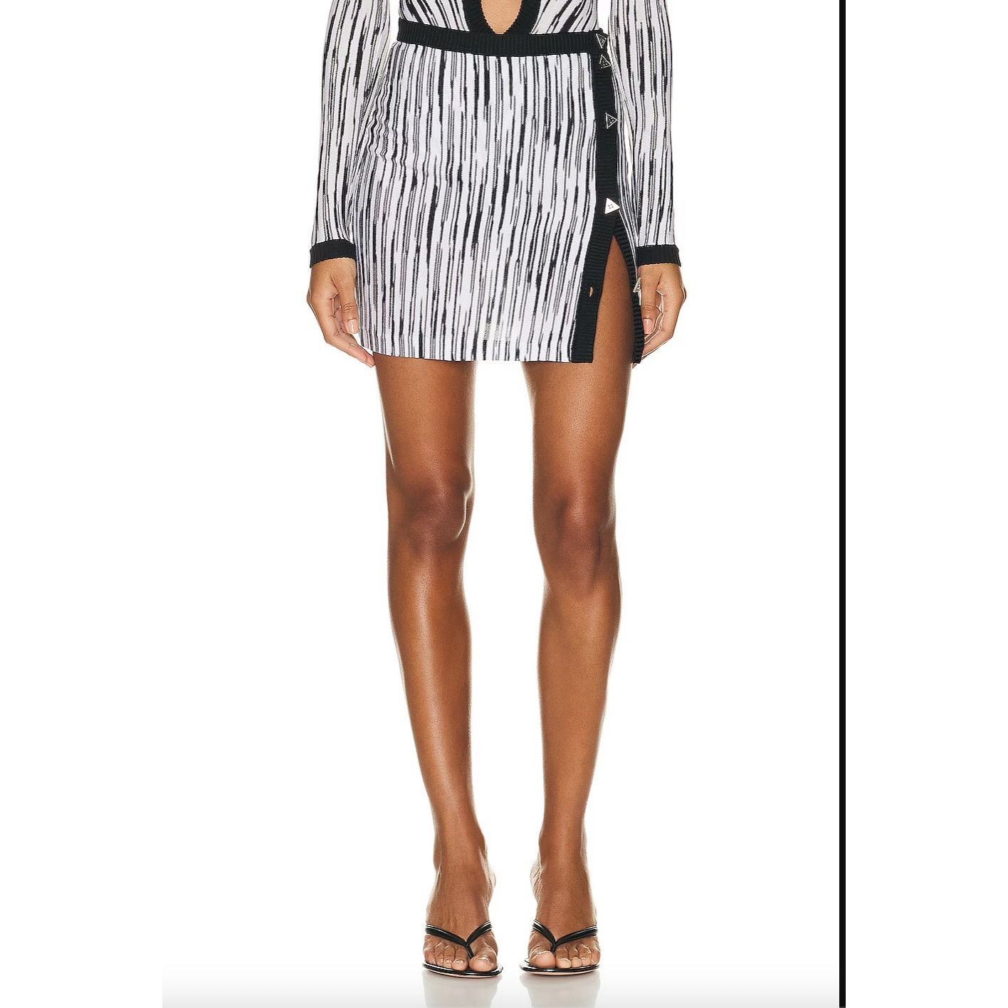 Missoni Missoni Mini Skirt in Black & White Space Dye Black White 38 Size 26" / US 2 / IT 38 - 5 Thumbnail