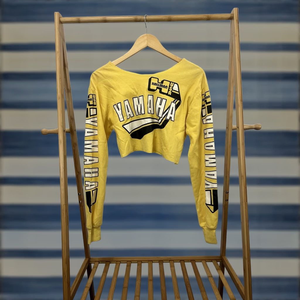 Yamaha VTG 80s Yamaha Hallman USA Motocross Cropped Jersey M Women Yellow Shirt Size M / US 6-8 / IT 42-44 - 1 Thumbnail