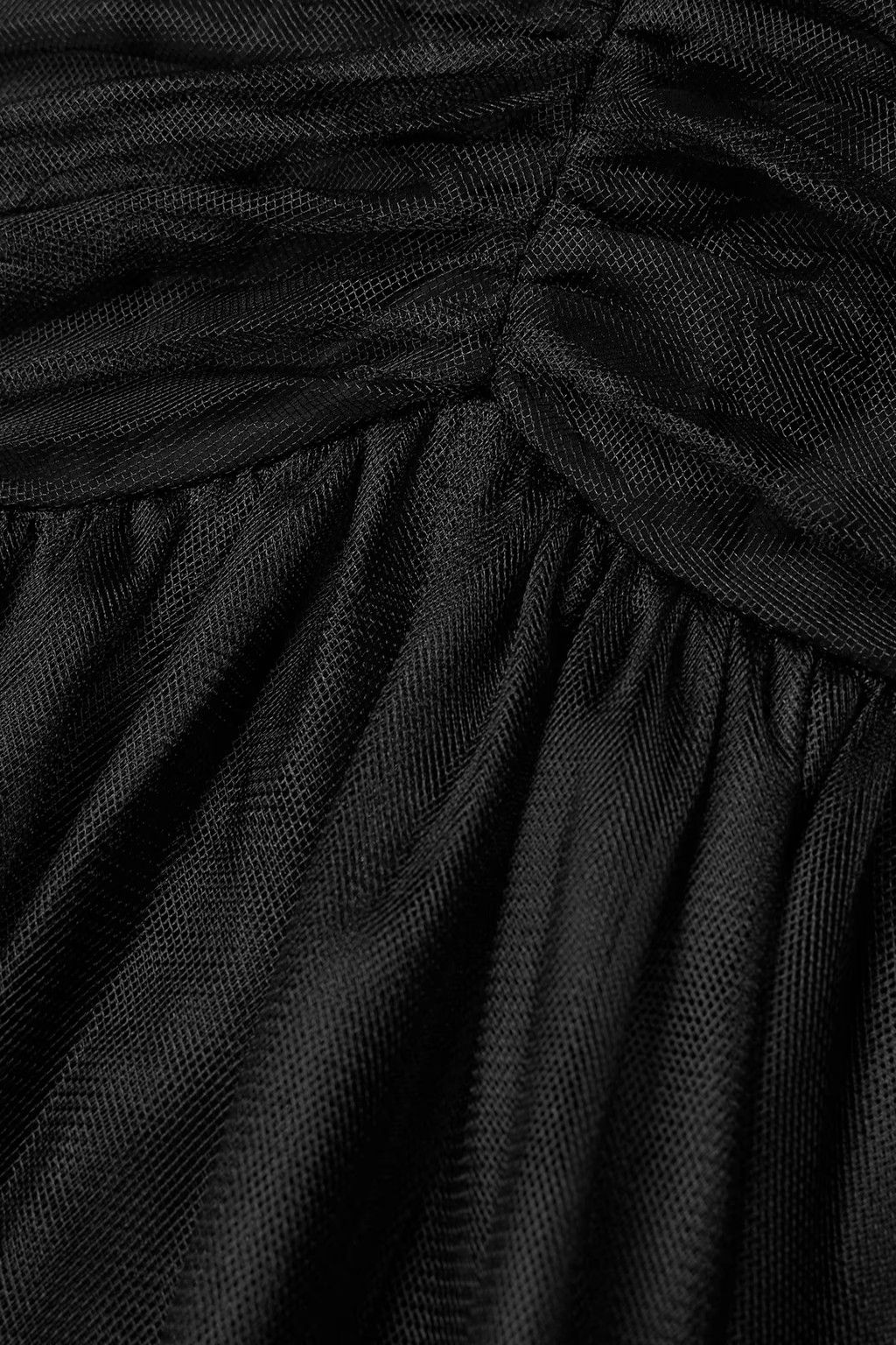 Zimmermann oc11z0425 Pussy-Bow Gathered Tulle Mini Dress in Black Size XL / US 12-14 / IT 48-50 - 4 Thumbnail
