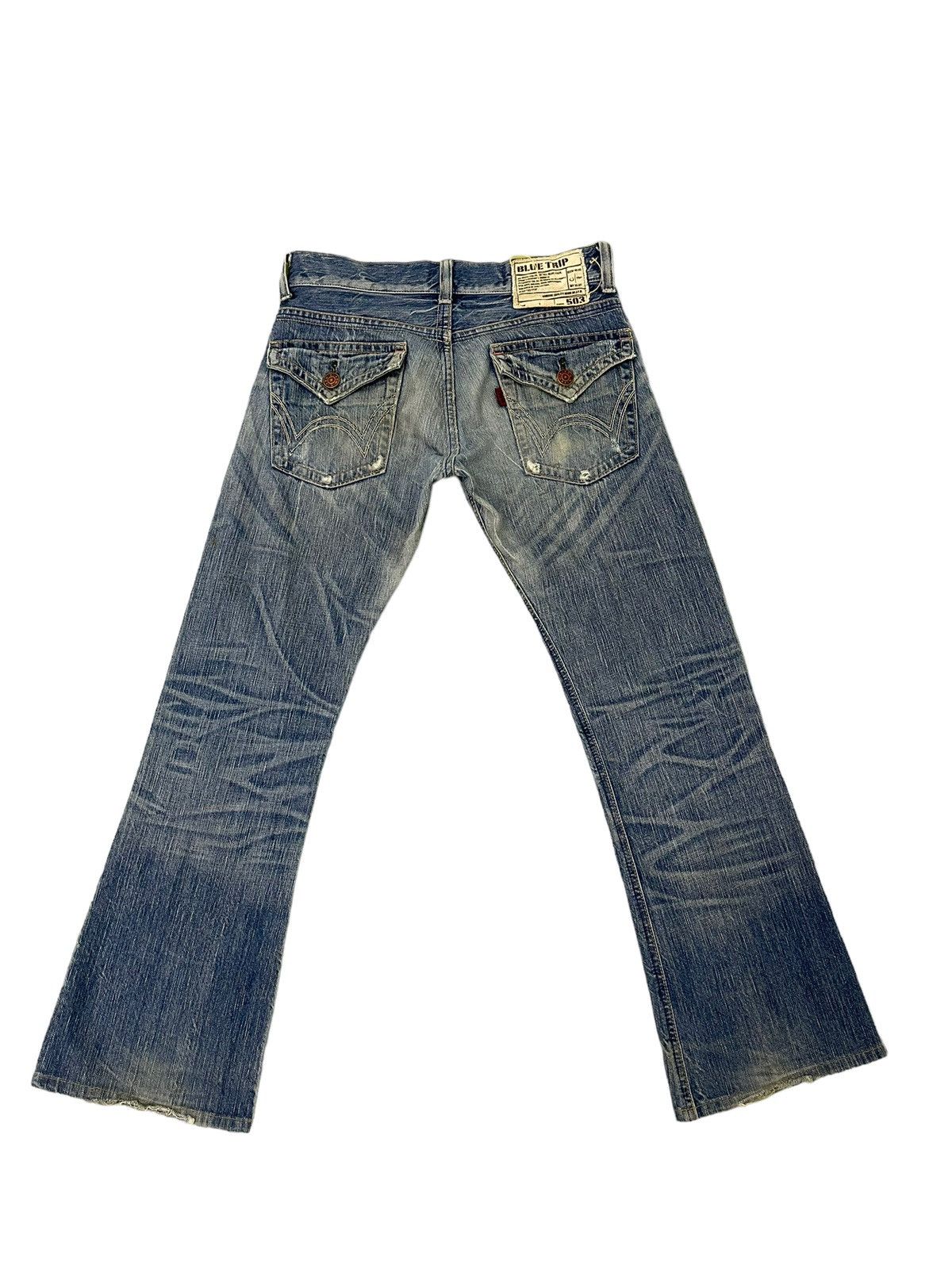 Edwin Flare Jeans Edwin Japan Faded Distress Boot Cut 8🟦0 Size US 30 / EU 46 - 10 Thumbnail
