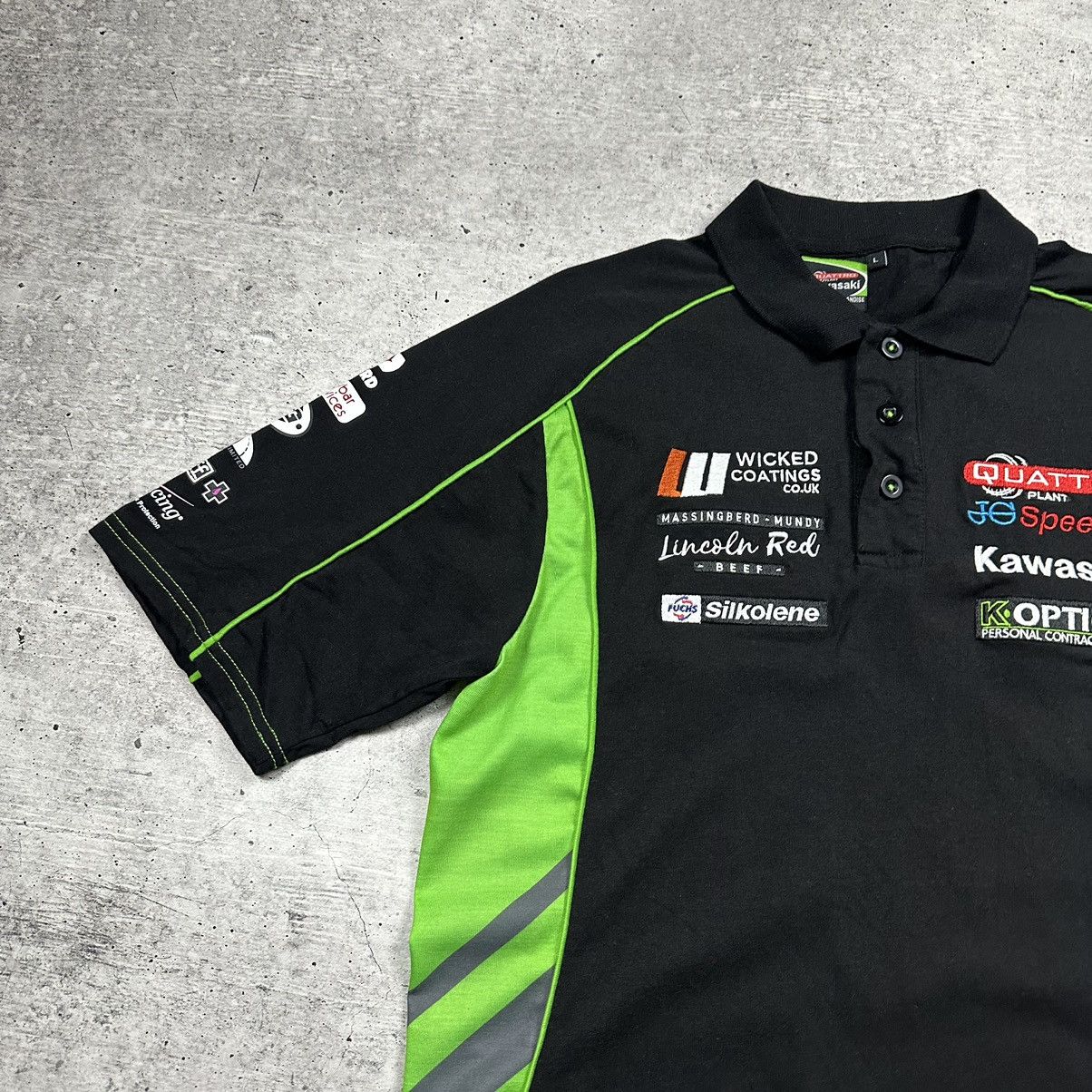 Yamaha Official Quattro Plant Kawasaki Team Polo Shirt Black Size US L / EU 52-54 / 3 - 2 Thumbnail