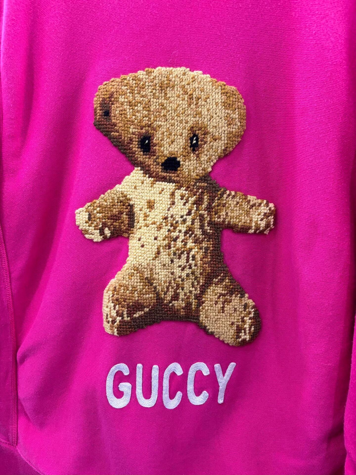 Gucci Gucci women's pink sweatshirt emb teddy bear logo M Size M / US 6-8 / IT 42-44 - 4 Thumbnail
