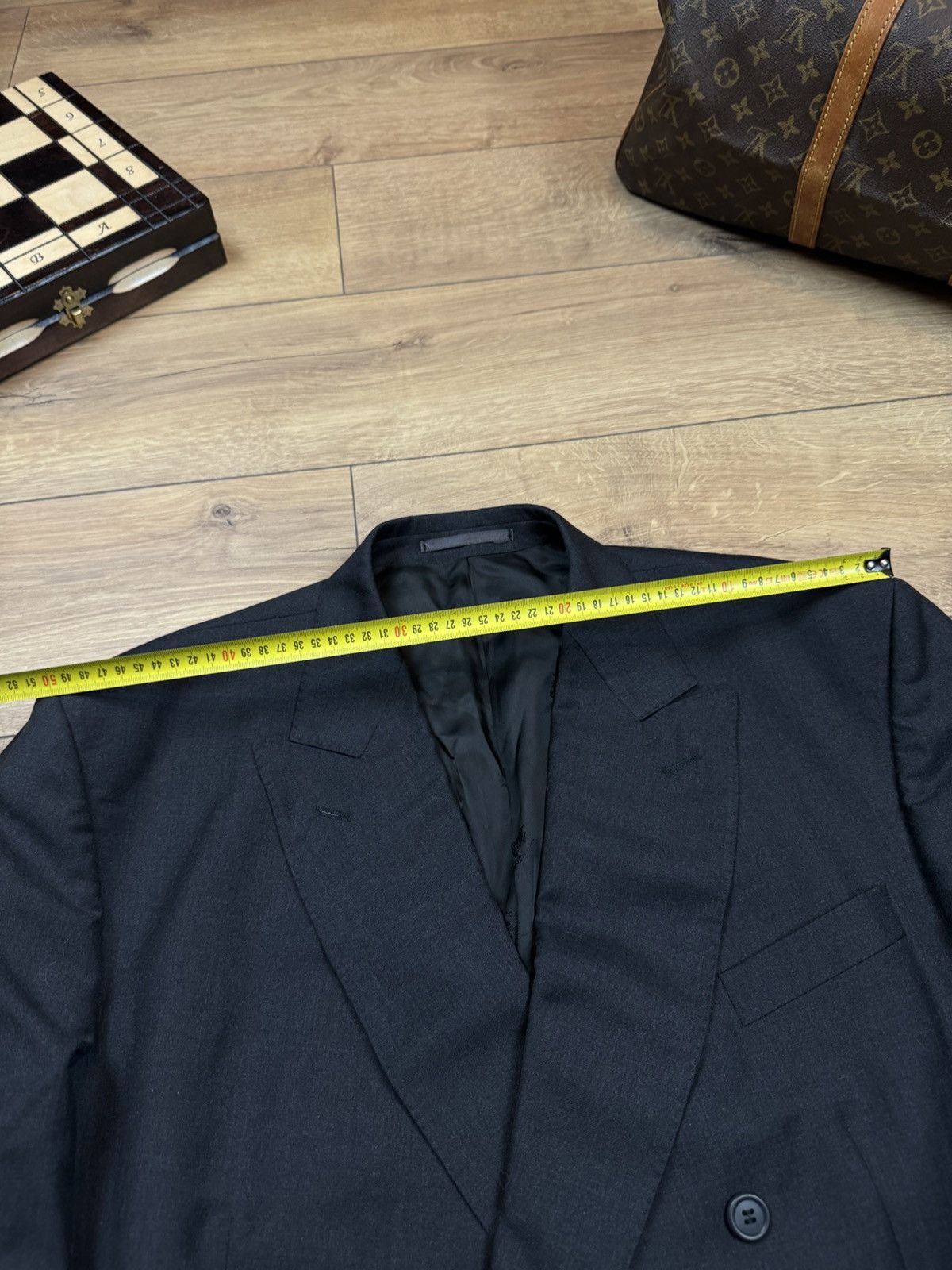 Burberry Vintage wool navy blazer Burberry original luxury item Size 54L - 6 Thumbnail