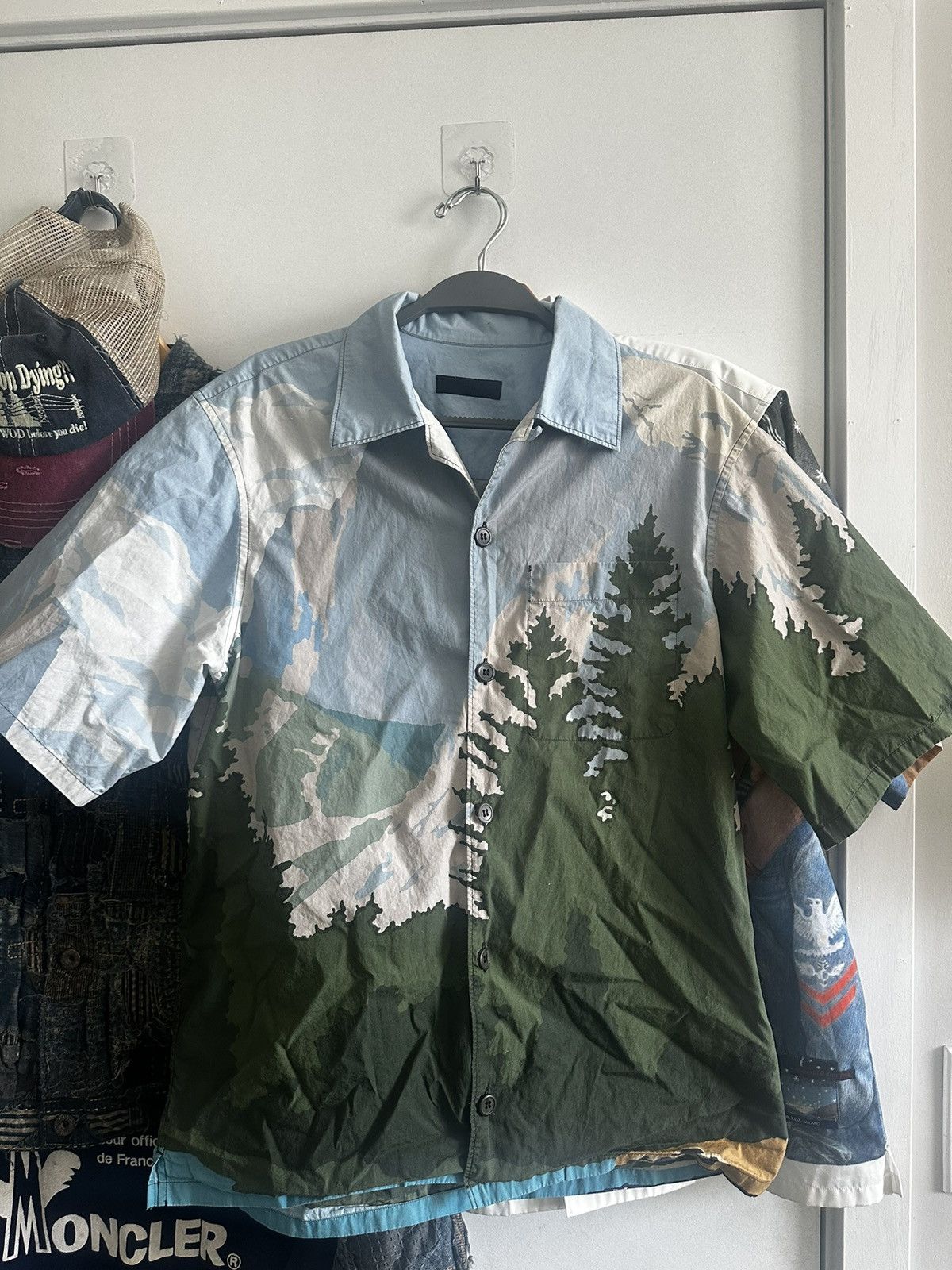 Prada PRADA SS17 Landscape Print Camp Collar Shirt Size US M / EU 48-50 / 2 - 1 Thumbnail