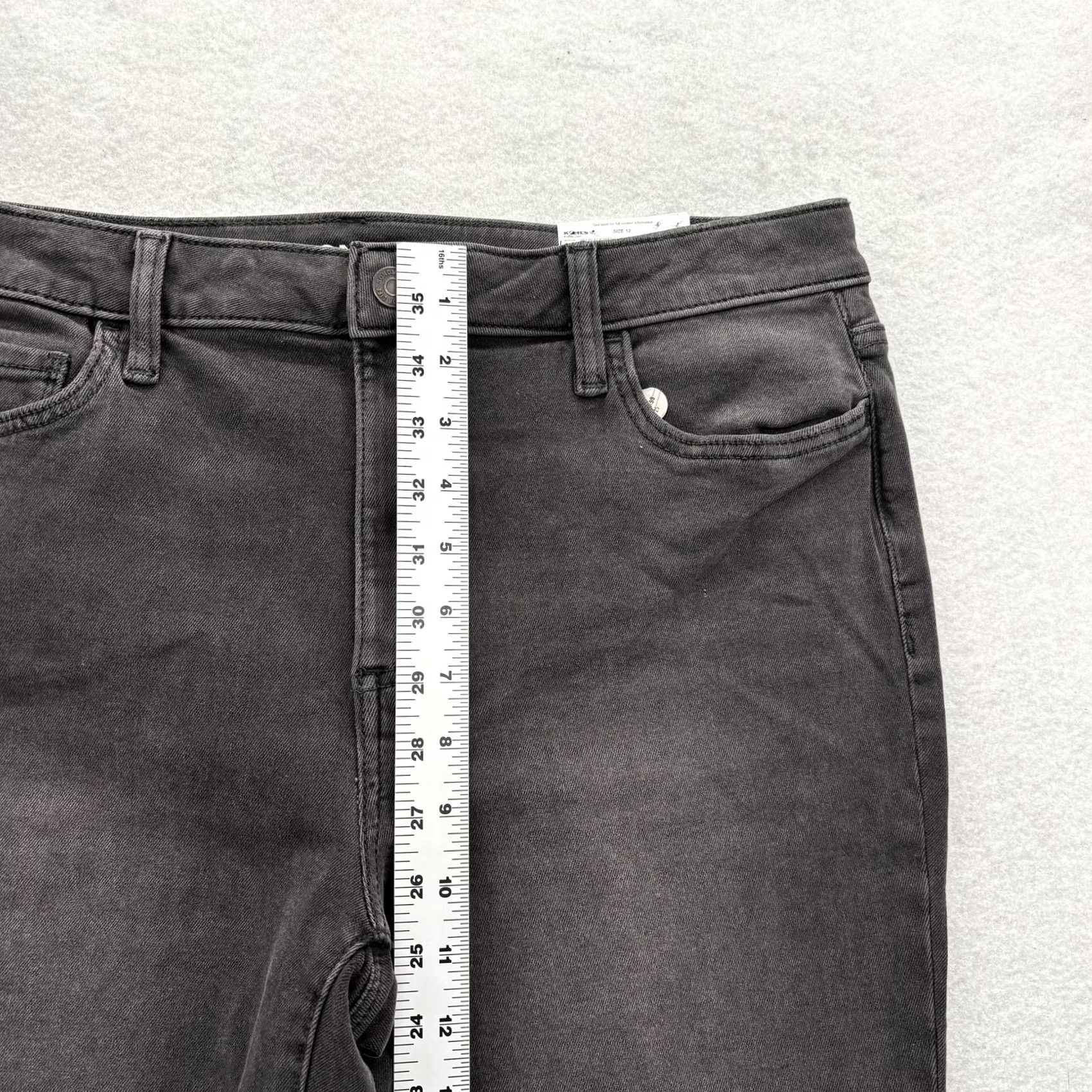 Vintage Sonoma Jeans Womens 12 Charcoal High Rise Slim Stretch Denim Pants Flare 5-Pocket Size 34" / US 12 / IT 48 - 7 Thumbnail