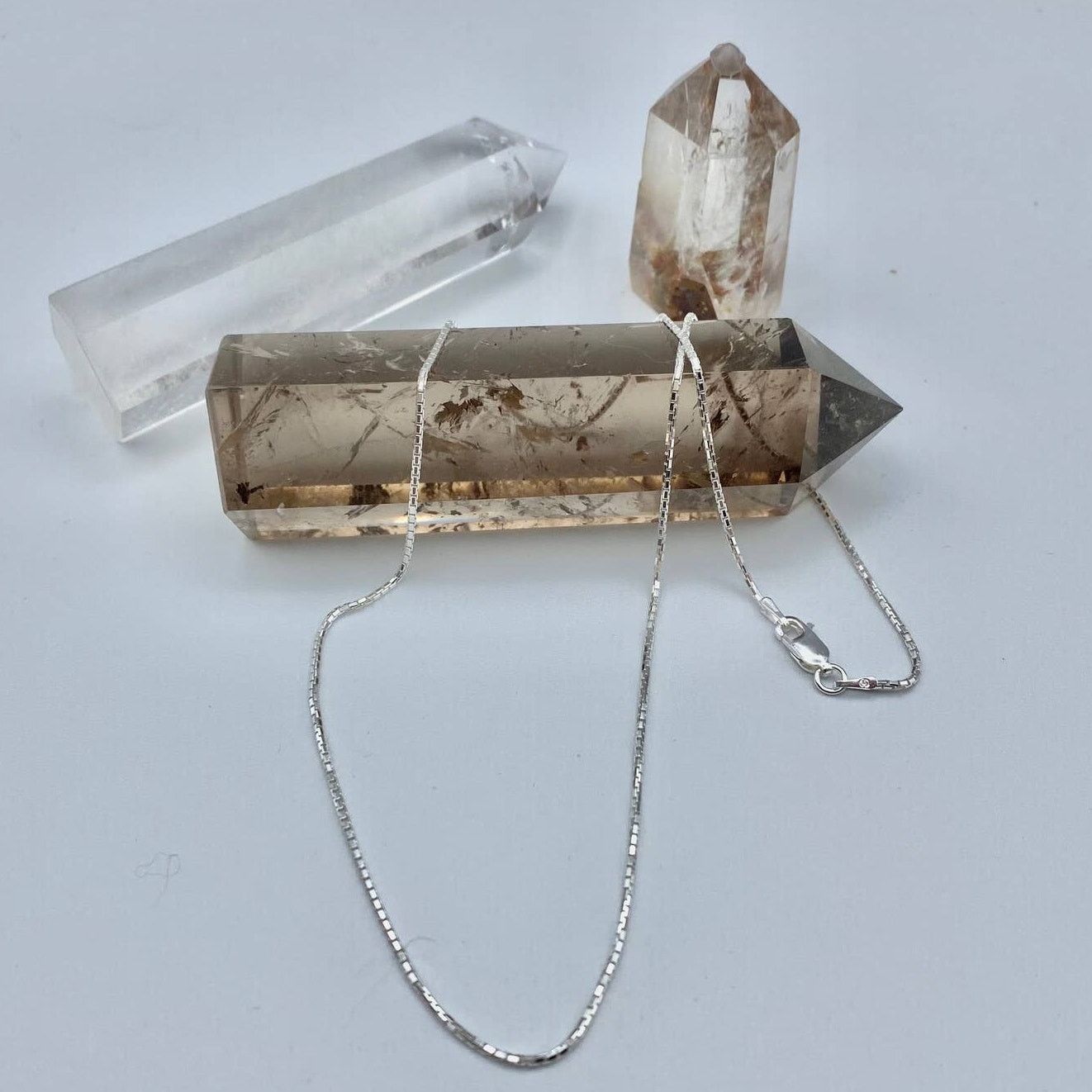 The Unbranded Brand Diamond Cut Sterling Silver 18" Box Chain Size ONE SIZE - 2 Thumbnail