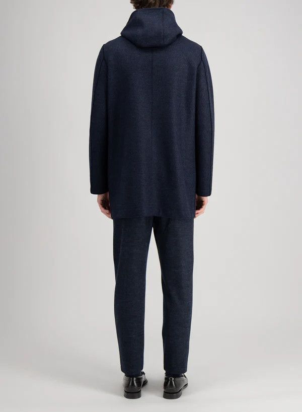 Harris Wharf London o1s22i1n1024 Boiled Wool Hooded Coat in Blue Size US M / EU 48-50 / 2 - 5 Thumbnail