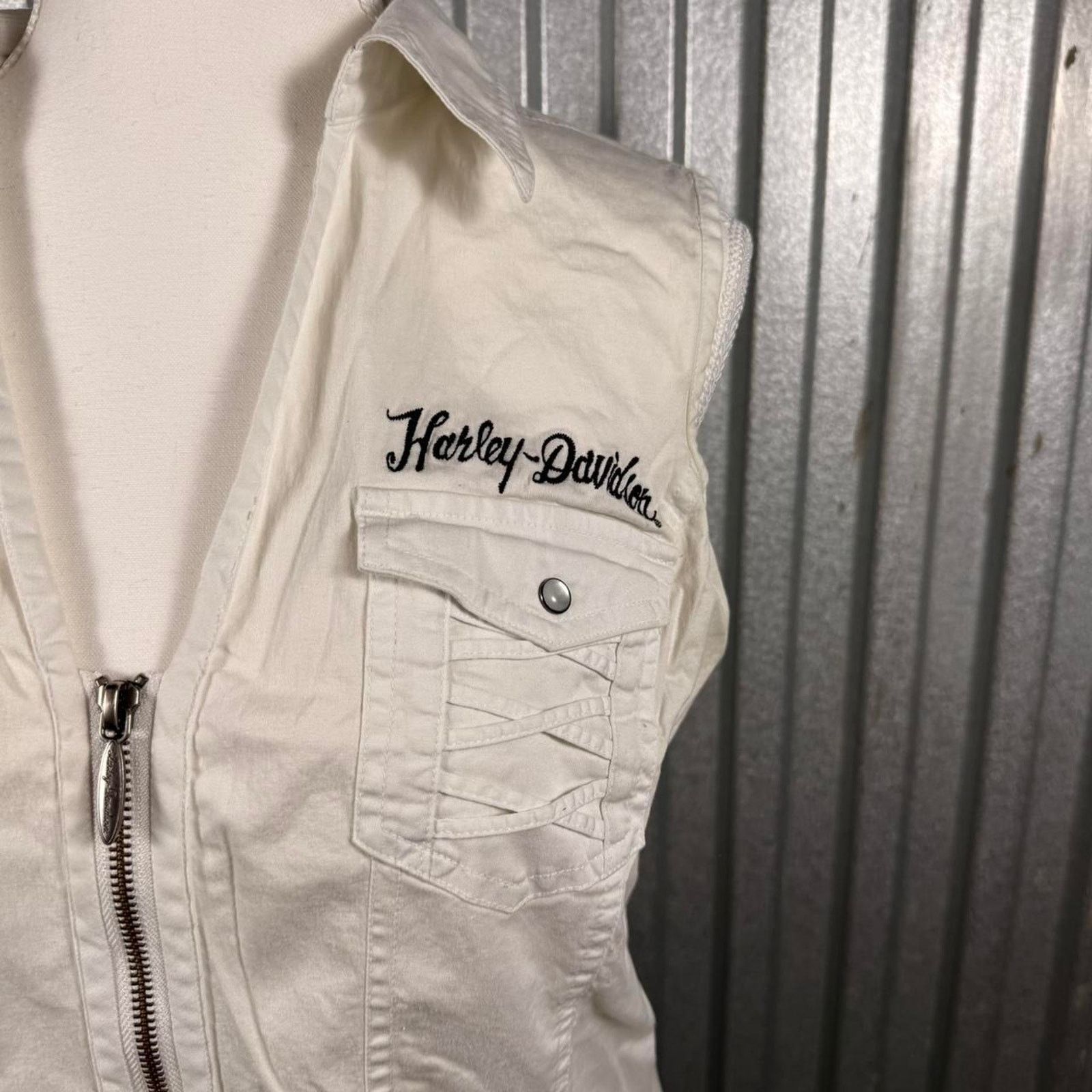 Harley Davidson Harley davidson cream zipup tee Size S / US 4 / IT 40 - 6 Thumbnail