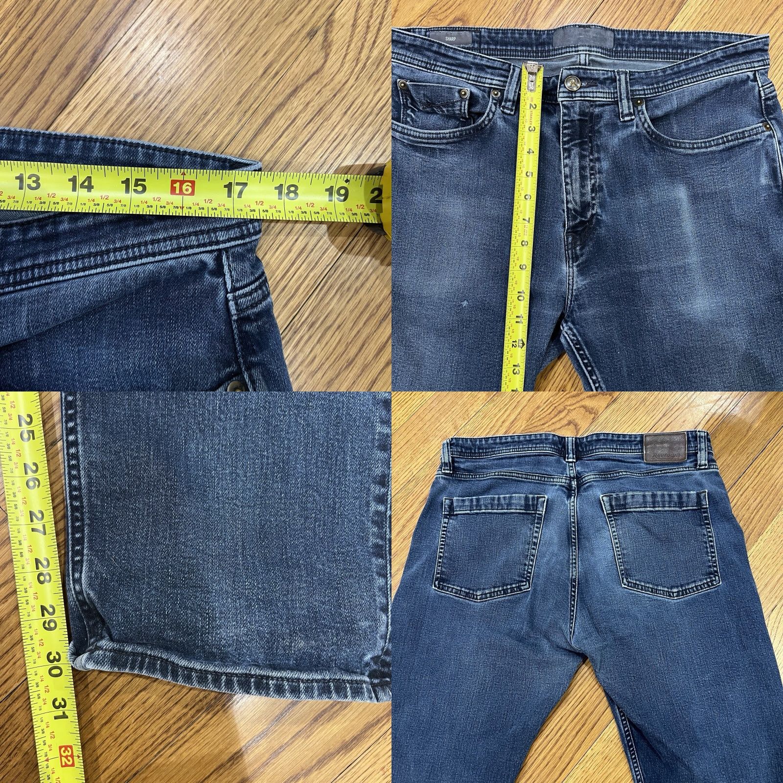 Denime VINTAGE Revtown Jeans Men 36x30 Straight Dark Wash Denim 5-Pocket Stretch Fall Winter Season Size US 36 / EU 52 - 8 Thumbnail