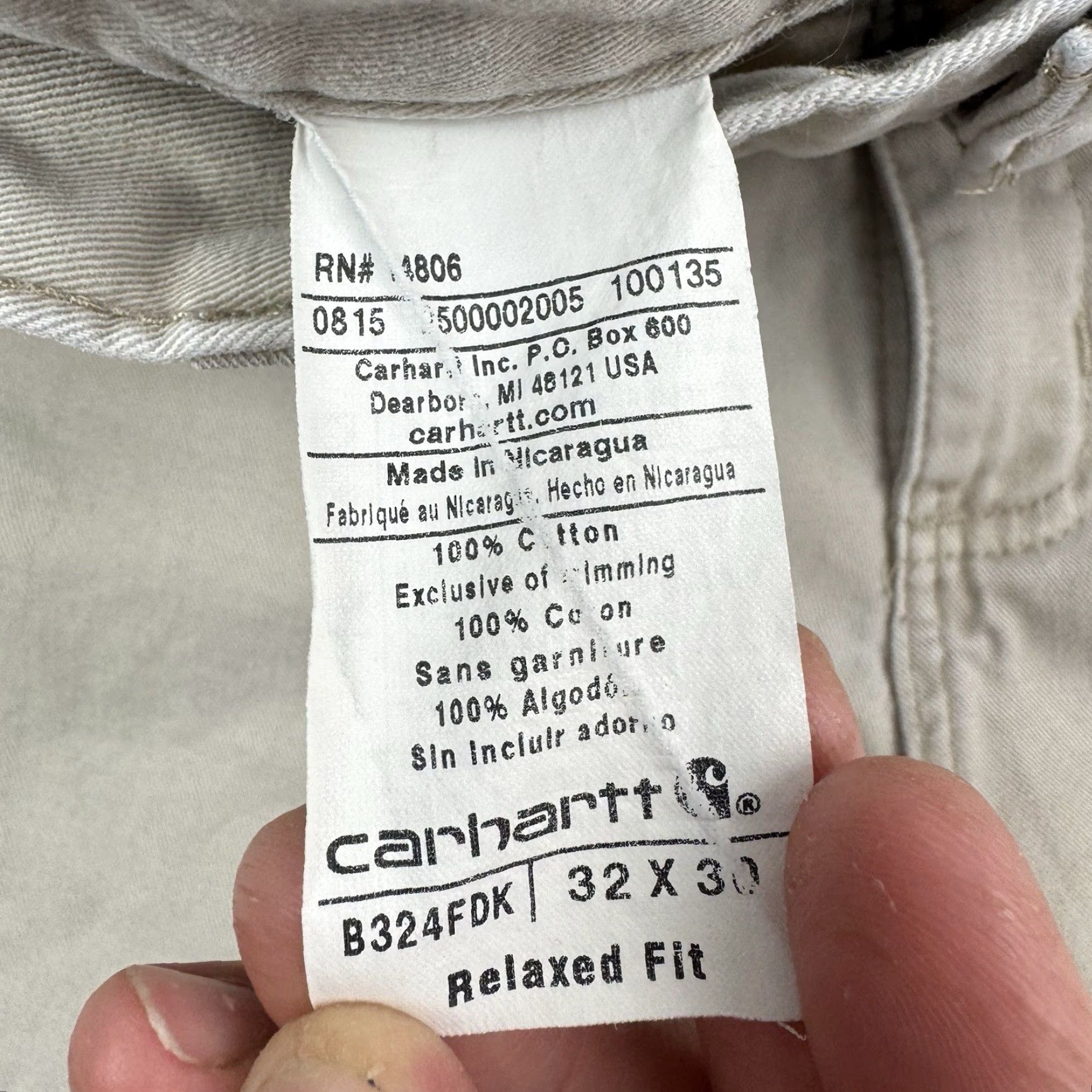 Carhartt Vintage Carhartt Carpenter Pants Adult 32x30 Relaxed Fit Workwear Casual Men Beige Khaki 90s Grunge Hipster Size US 32 / EU 48 - 6 Thumbnail
