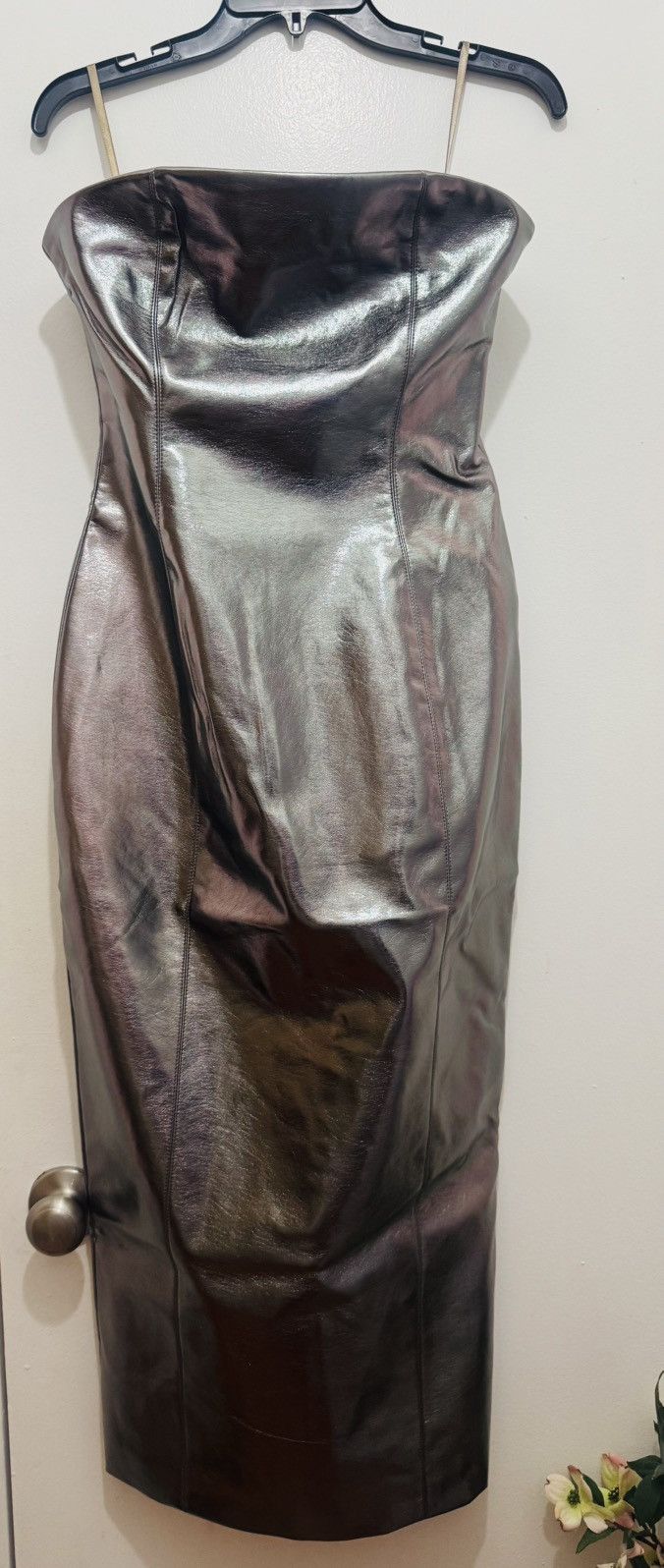 7 For All Mankind 7 FOR ALL MANKIND Metallic Bustier Strapless Midi Dress S Size S / US 4 / IT 40 - 4 Thumbnail
