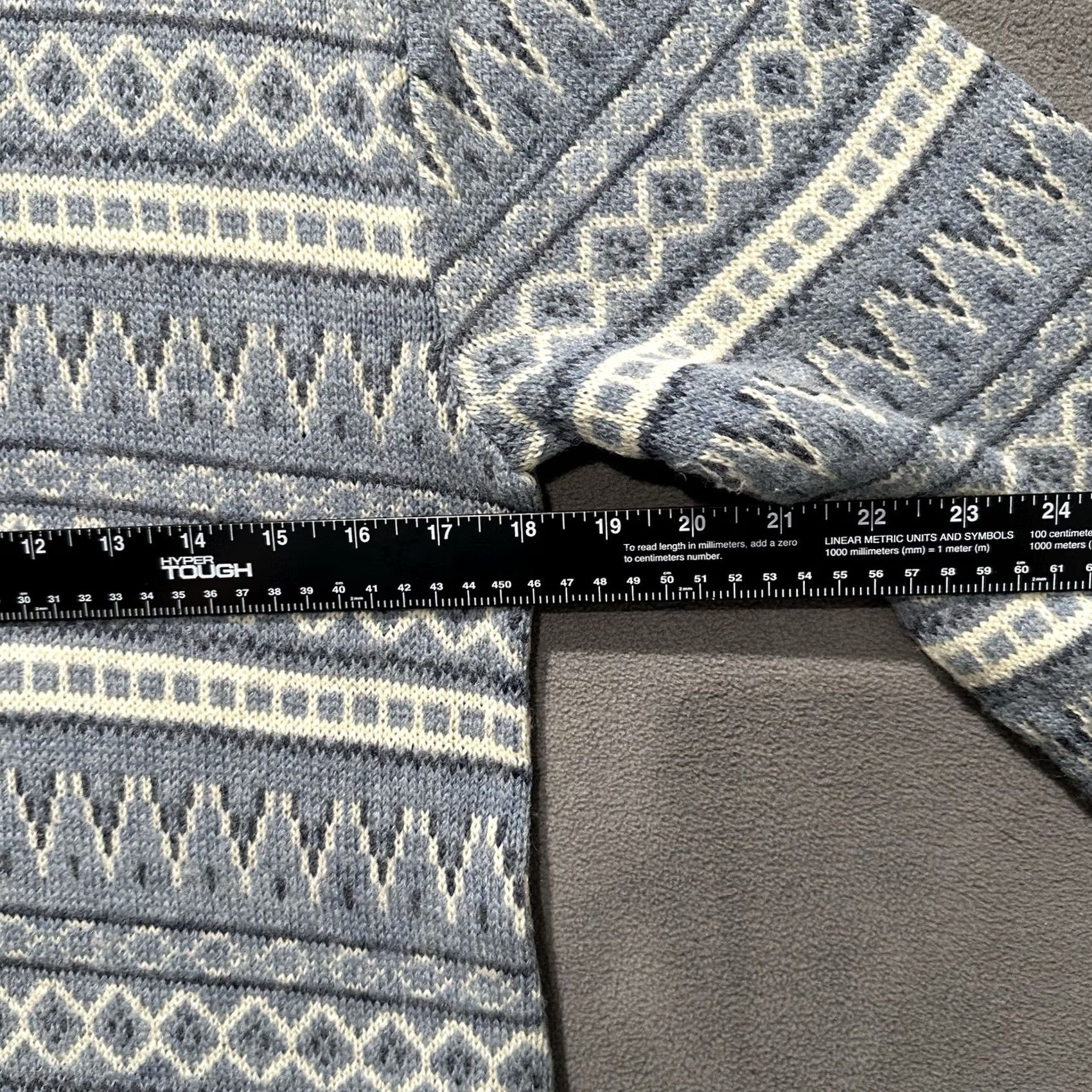 JCPenney VINTAGE JCPenney Sweater Mens XS Blue Geometric Knit Virgin Wool V-Neck 80s Pullover, Wool, Acrylic, Geometric, Blue, Vintage, 80s, Mens, XS Size US XS / EU 42 / 0 - 7 Thumbnail