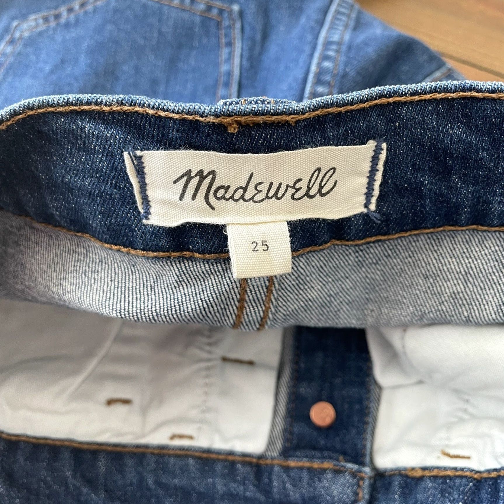 Madewell Madewell Denim Mini Skirt Arroyo Wash Button-Front 25 Women Casual 98% Cotton Elastane Stretch Button Front Size 42" / US 20 - 6 Thumbnail