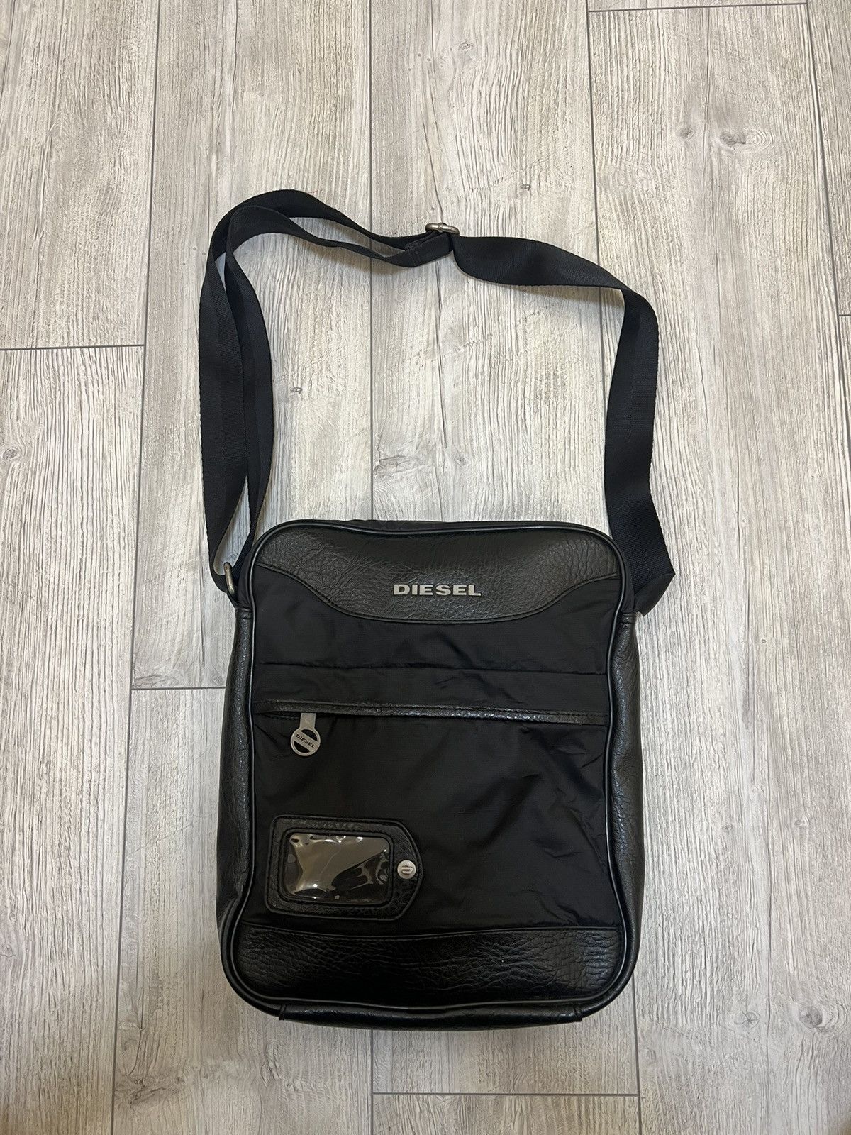 Diesel Vintage Black Nylon Crossbody Bag / Shoulder Bag, Men's