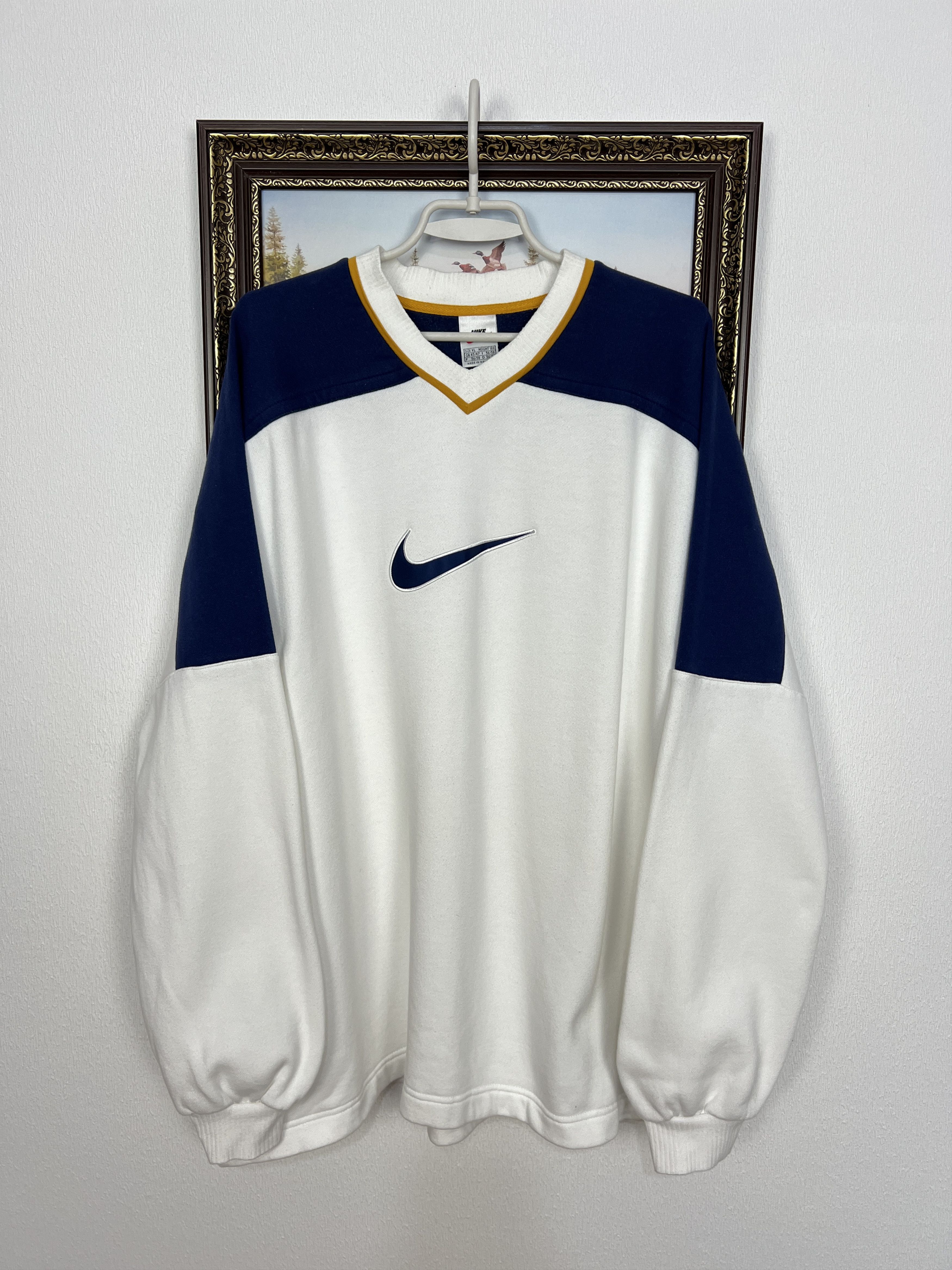 Nike Vintage 90's Nike Sweatshirt Big Logo Swoosh Crewneck Rare Size US XL / EU 56 / 4 - 1 Thumbnail