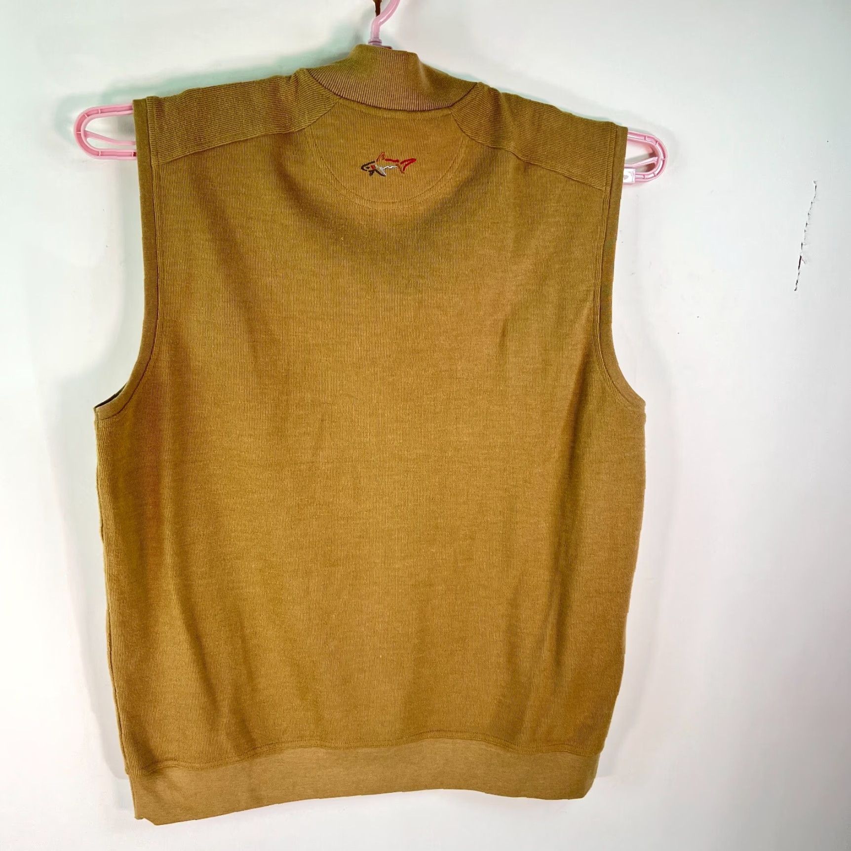 Vintage Greg Norman Mens Sleeveless 1/4 Zip Mock Neck Casual Tan Vest Sweater Size Large Size US L / EU 52-54 / 3 - 2 Thumbnail