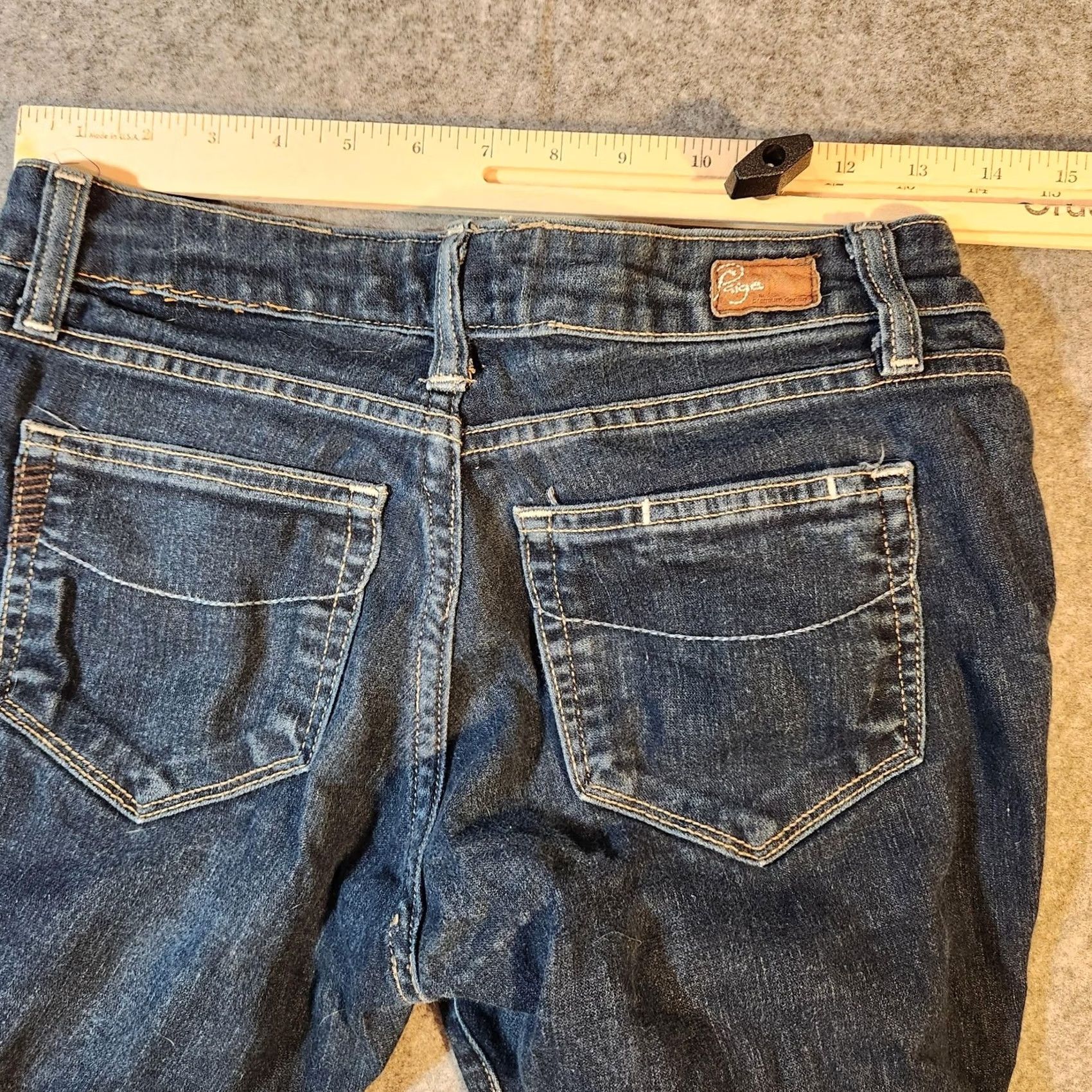 Paige VINTAGE? No. Paige Roxbury Crop Jeans Women 27 Blue Premium Denim Stretch Mid Rise W1140 Size 29" - 6 Thumbnail