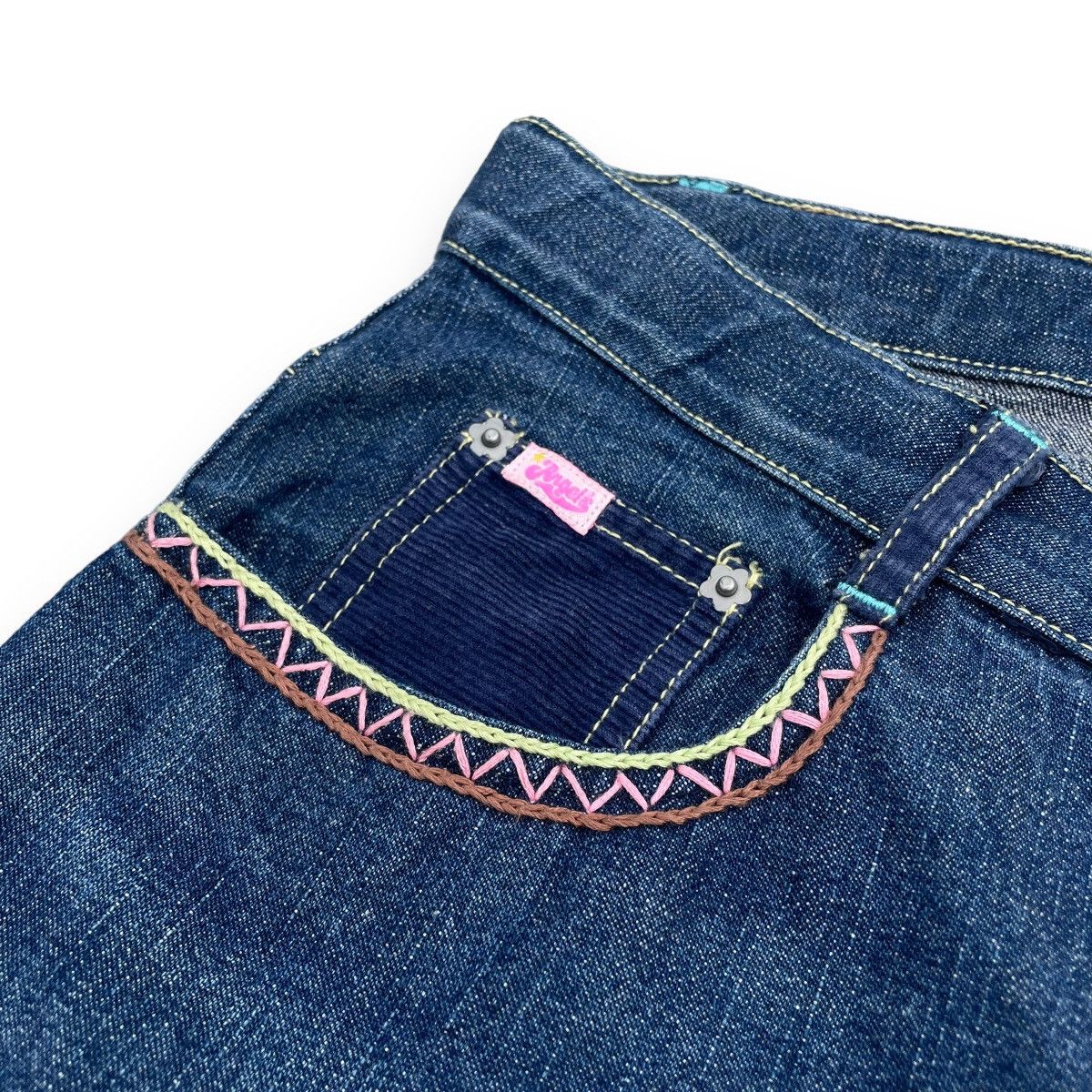 Angel Blue × Hysteric Glamour × Japanese Brand ANGEL BLUE CORDUROY POCKET PATCHWORK DENIM PANTS Size 28" / US 6 / IT 42 - 9 Thumbnail