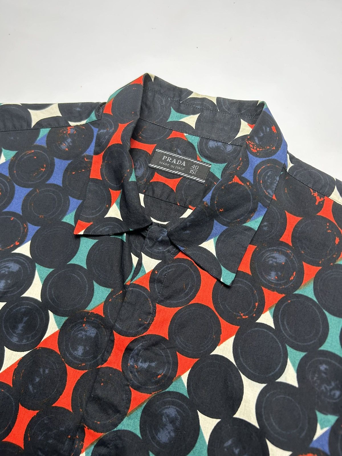 Prada Prada Geometric Print Shirt Button Up Size US M / EU 48-50 / 2 - 1 Thumbnail