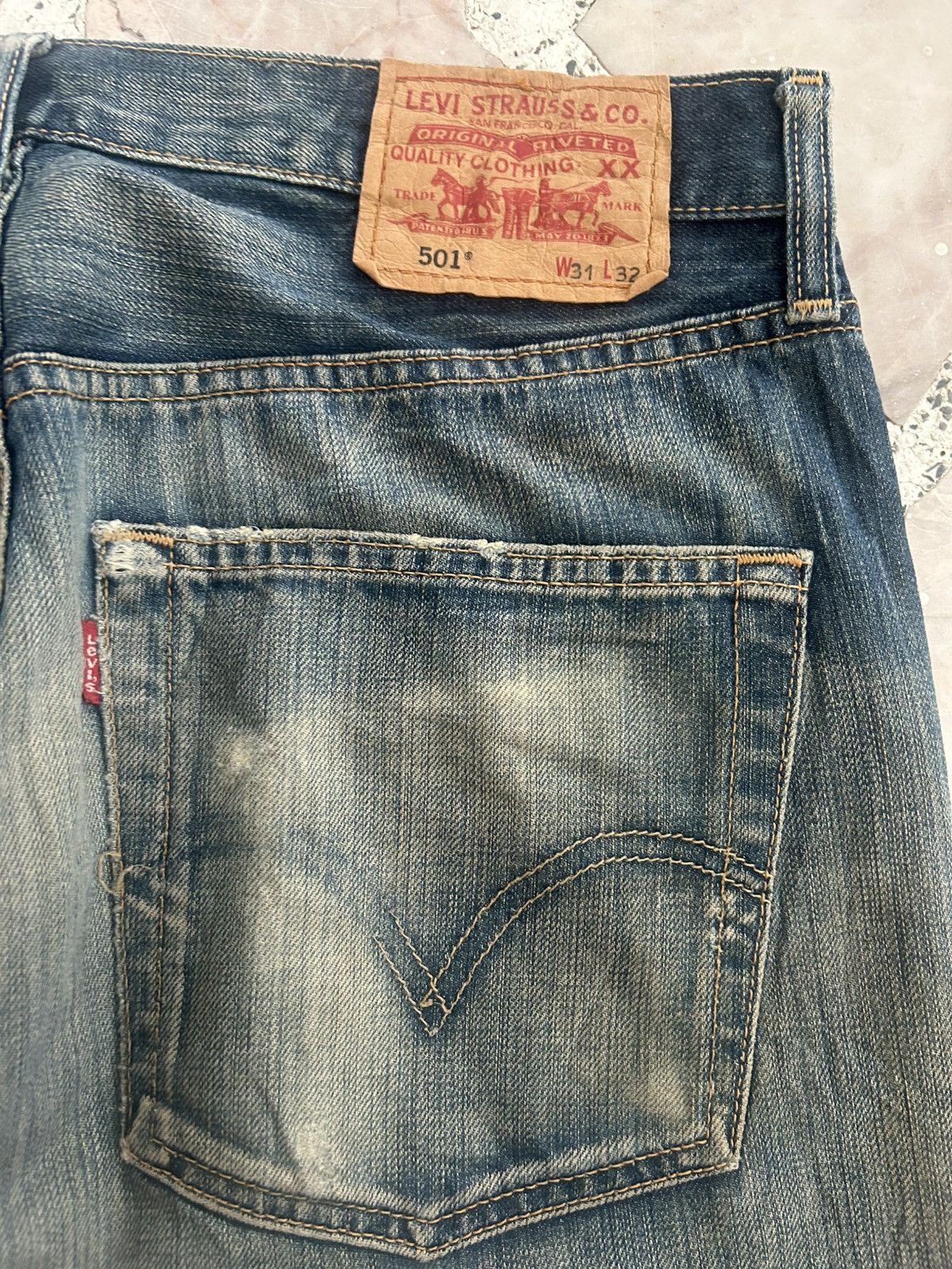 Levi's Levis 501 Japan Made Ripped Jeans Vintage Denim Size US 31 - 12 Thumbnail