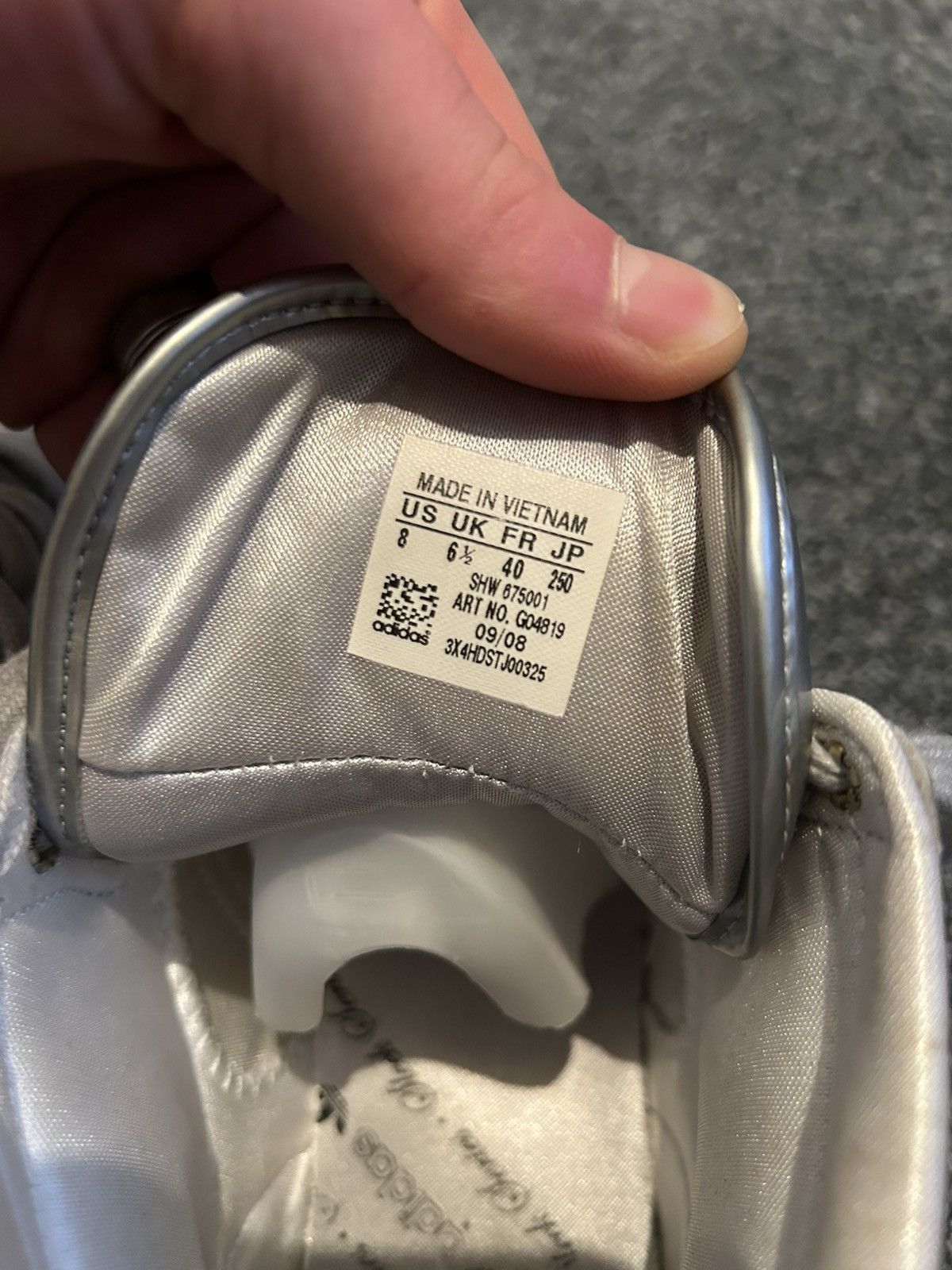 Adidas Adidas Silver High-Top Sneakers Size US 8 / EU 41 - 7 Thumbnail