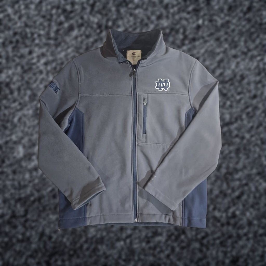 Vintage VINTAGE Colosseum Notre Dame Fighting Irish Soft Shell Full-Zip Jacket Men L Blue Size US L / EU 52-54 / 3 - 1 Thumbnail