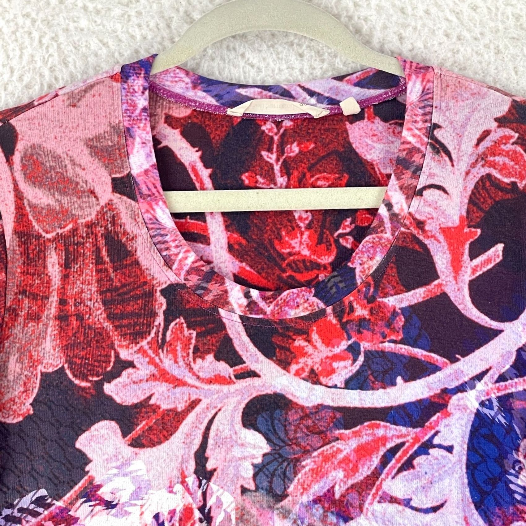 Soft Surroundings Soft Surroundings Meritage Tunic Shirt Women Medium Pink Floral Long Sleeve Knit Pullover Casual Size M Size M / US 6-8 / IT 42-44 - 3 Thumbnail