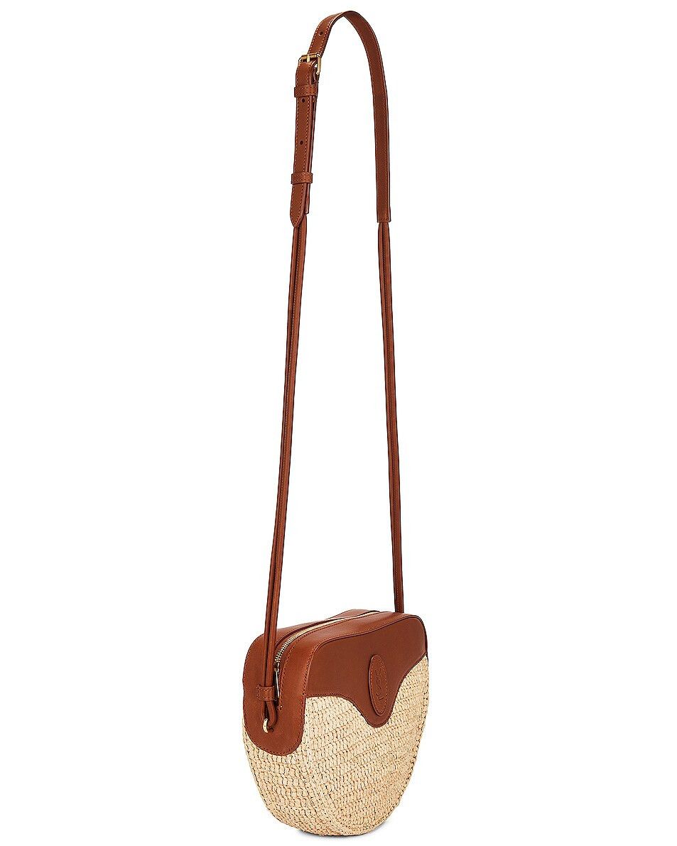Saint Laurent Paris o1bcso1str0425 Size: OS/Le Coeur In Raffia in Natural/Brick Size ONE SIZE - 3 Thumbnail