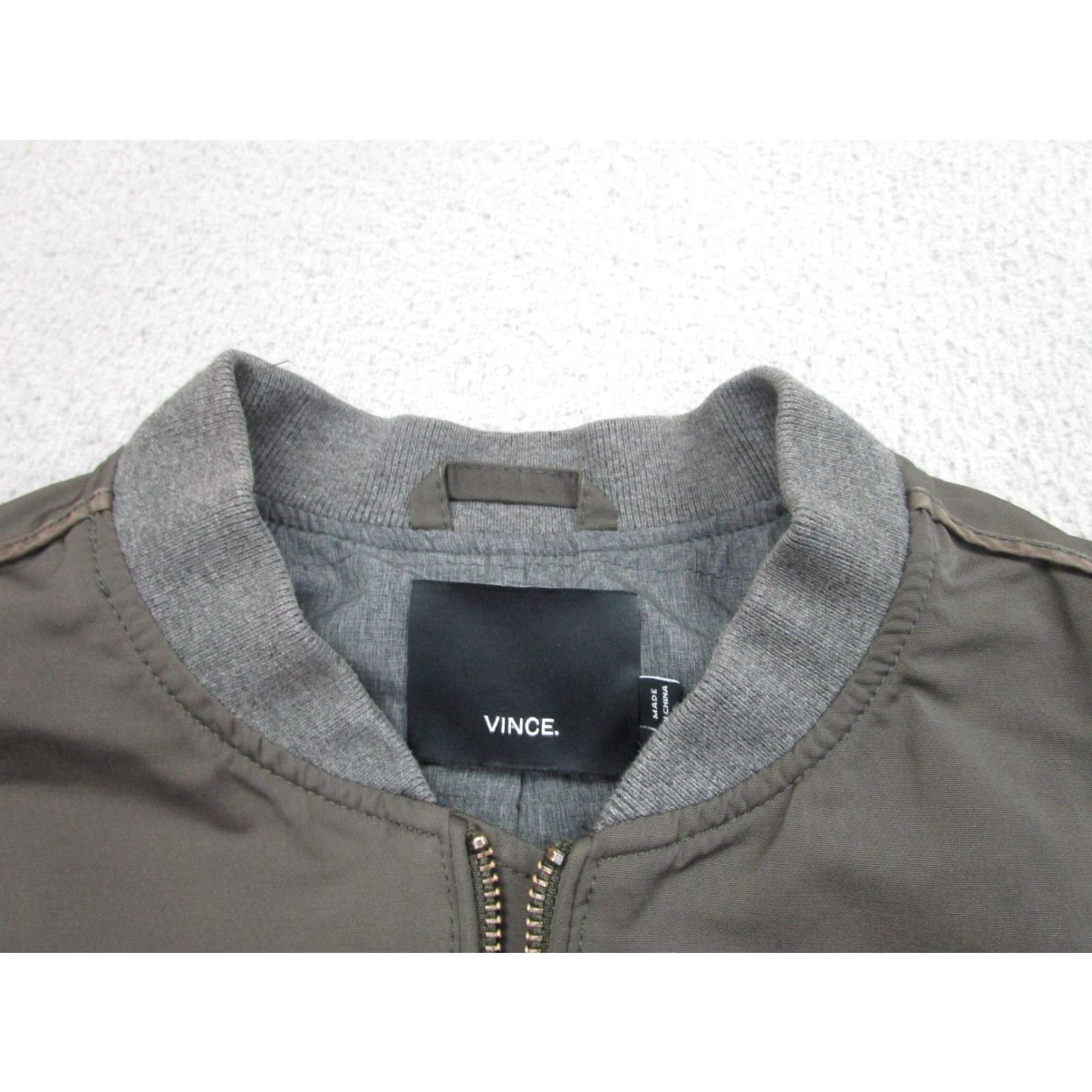 Vince Vince Jacket Mens Small Green Bomber Full Zip Ribbed Hem Lined Cotton Casual Size US S / EU 44-46 / 1 - 3 Thumbnail