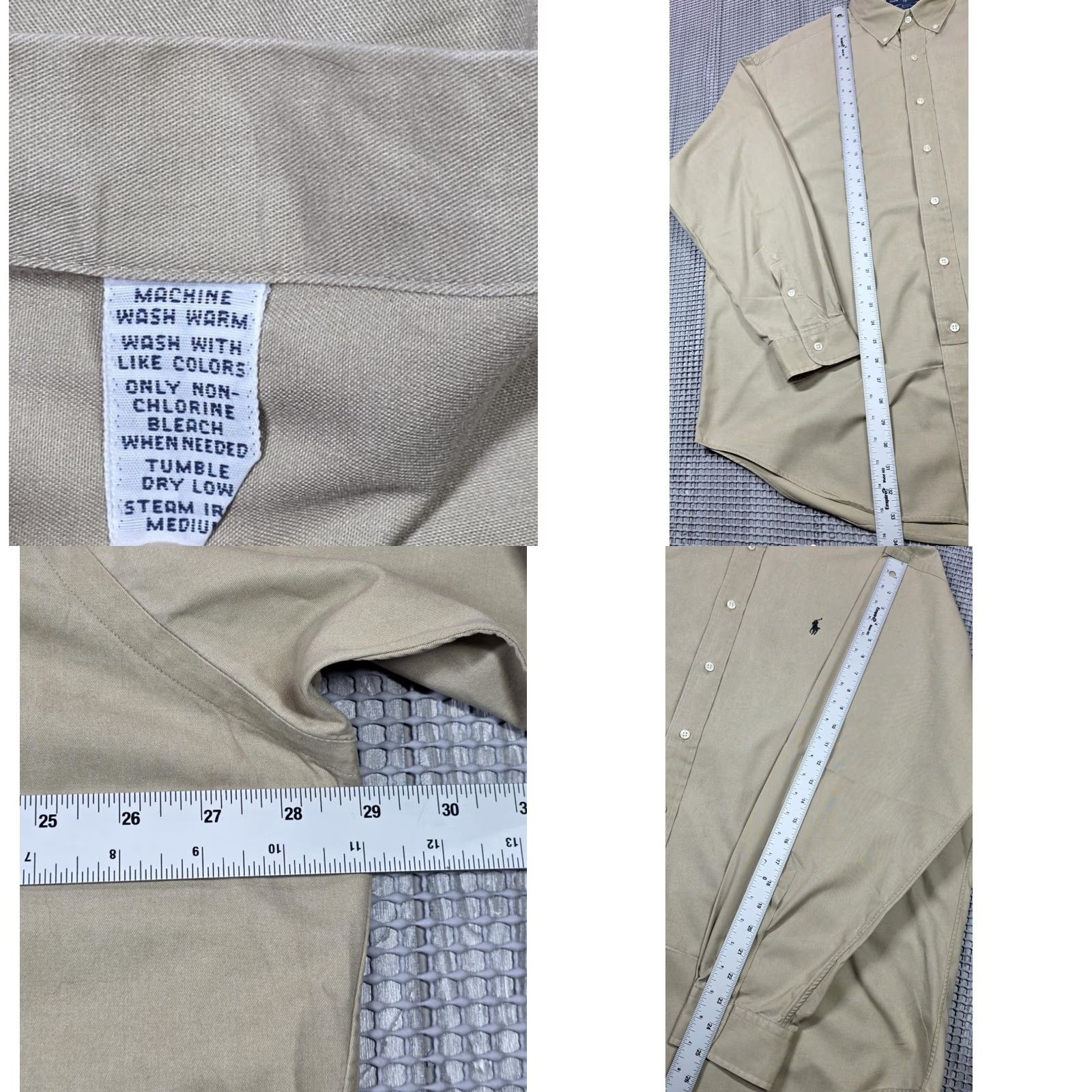 Polo Ralph Lauren VINTAGE Polo Ralph Lauren Mens Long Sleeve Shirt XL Beige Button-Up Blake Polo Ralph Lauren Blaire Shirt Size US XL / EU 56 / 4 - 8 Thumbnail