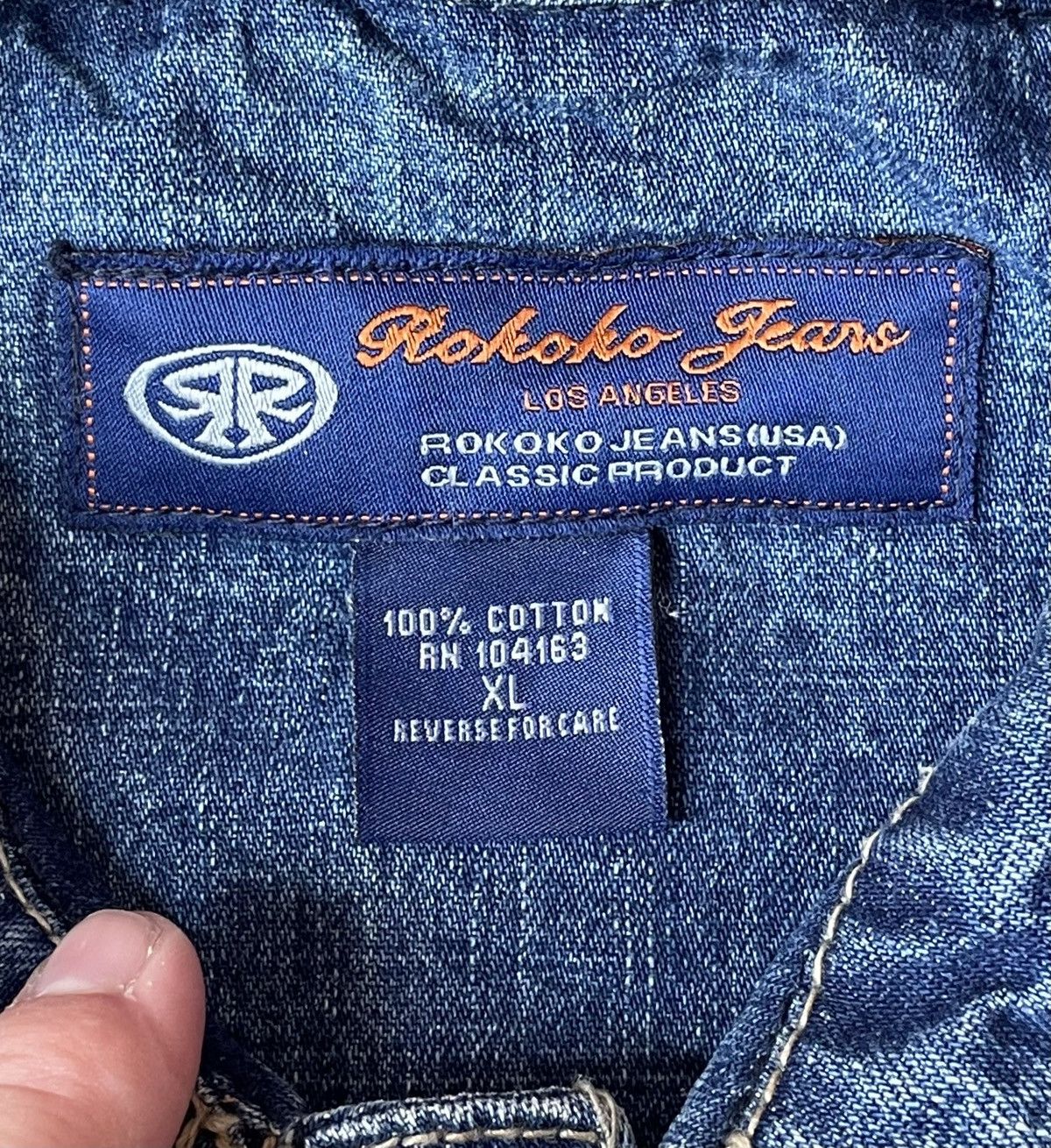 Vintage Vintage Rokoko Jeans Medium Wash Denim Trucker Jacket Size US XL / EU 56 / 4 - 2 Thumbnail