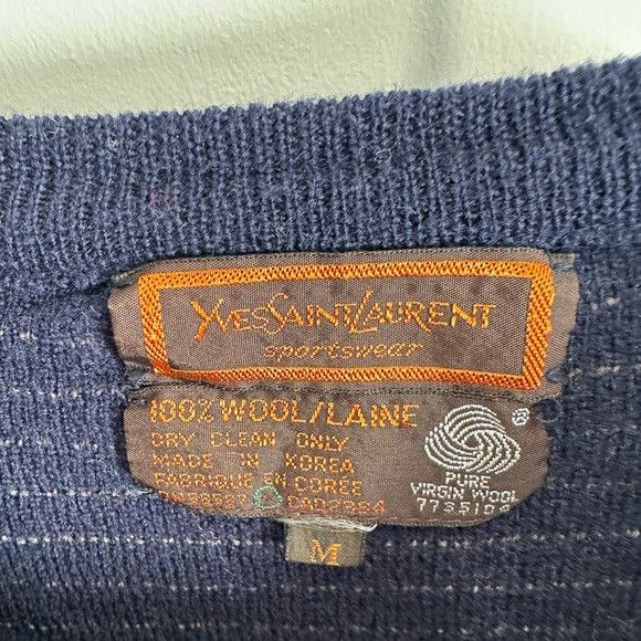 Yves Saint Laurent VINTAGE YSL MENS WOOL SWEATER - Medium Size US M / EU 48-50 / 2 - 5 Thumbnail