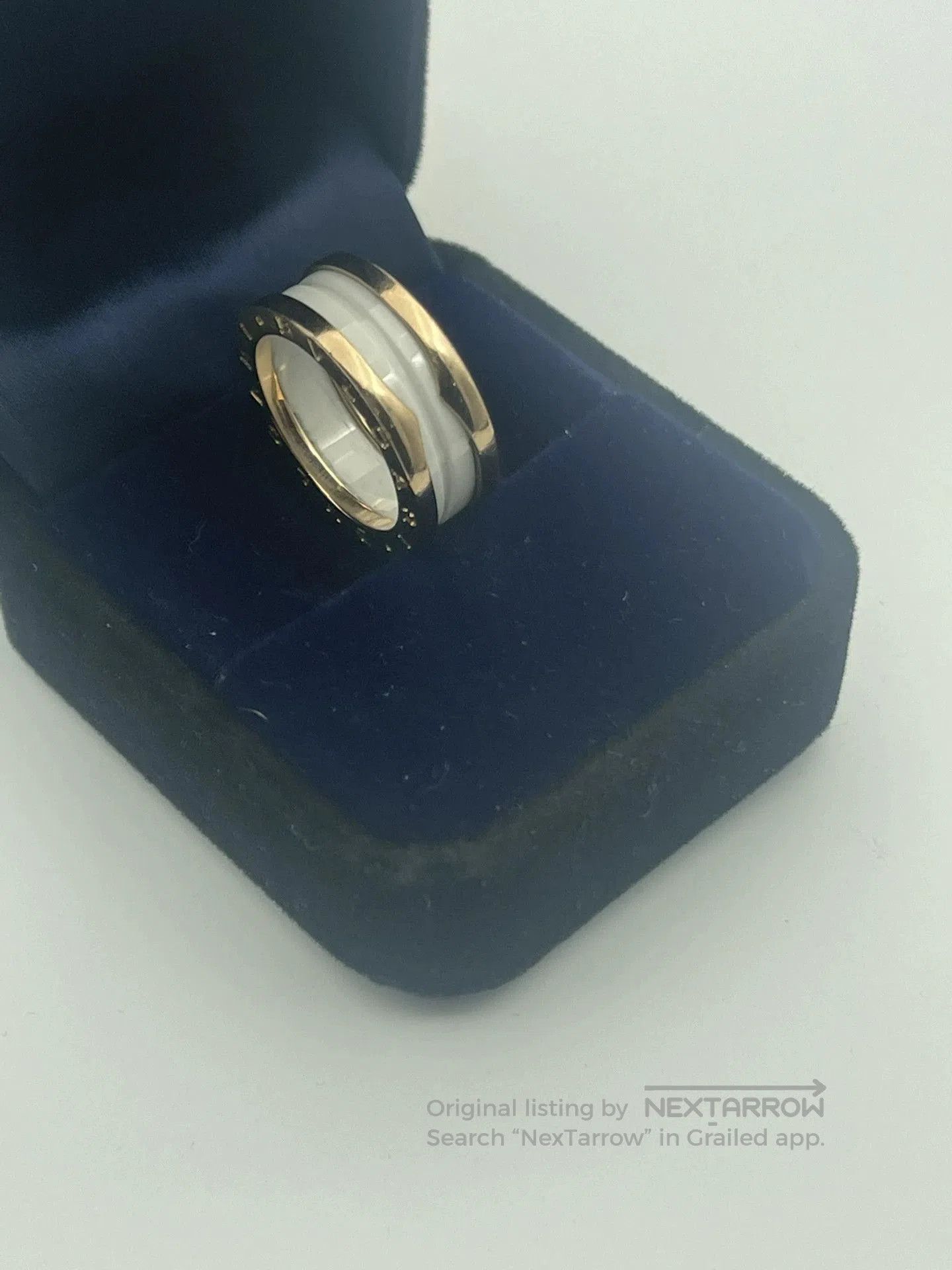 Bvlgari Bulgari White Ceramic Rose Gold Ring 55. Size ONE SIZE - 4 Thumbnail