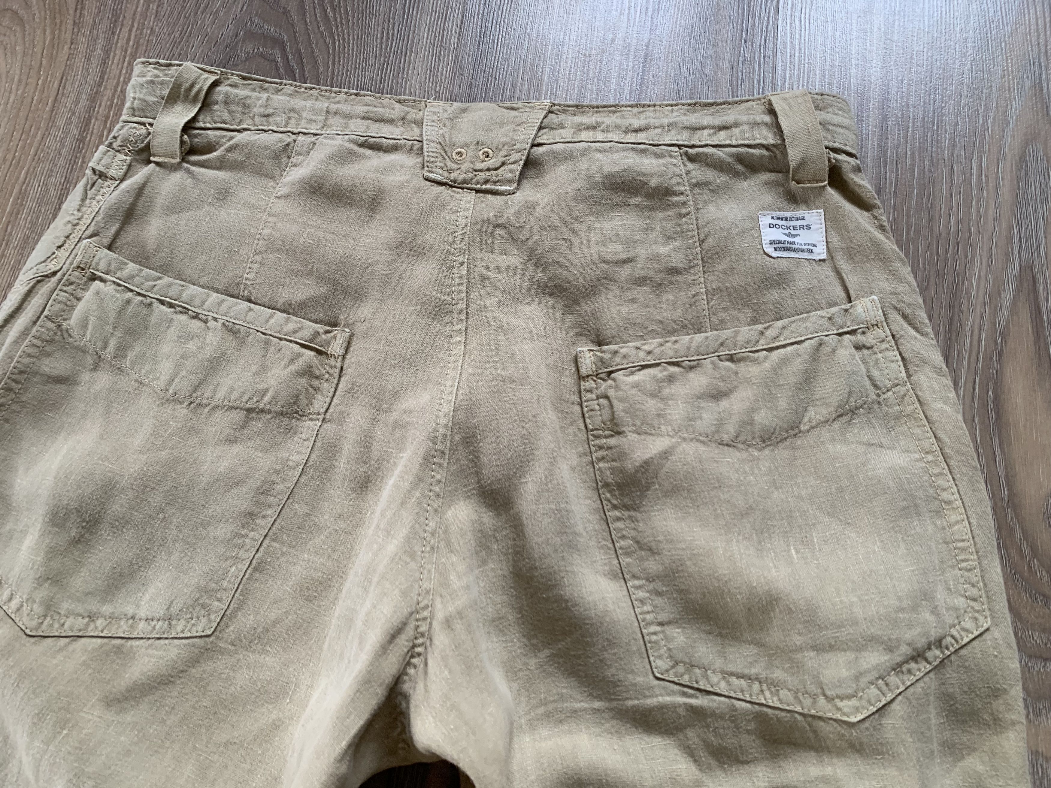 Dockers Mens Docker Beige Linen Pants Trousers Size US 32 / EU 48 - 7 Thumbnail