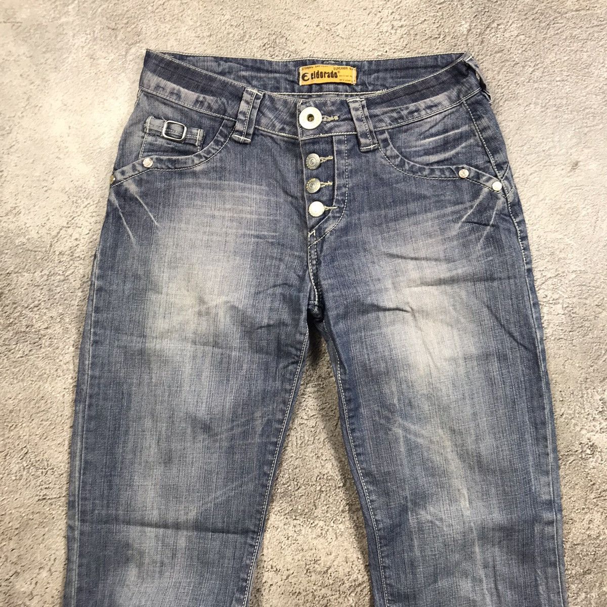Vintage Vintage Y2K Distressed Flared Jeans Grunge Skate Graphic 29 Size 29" - 3 Thumbnail