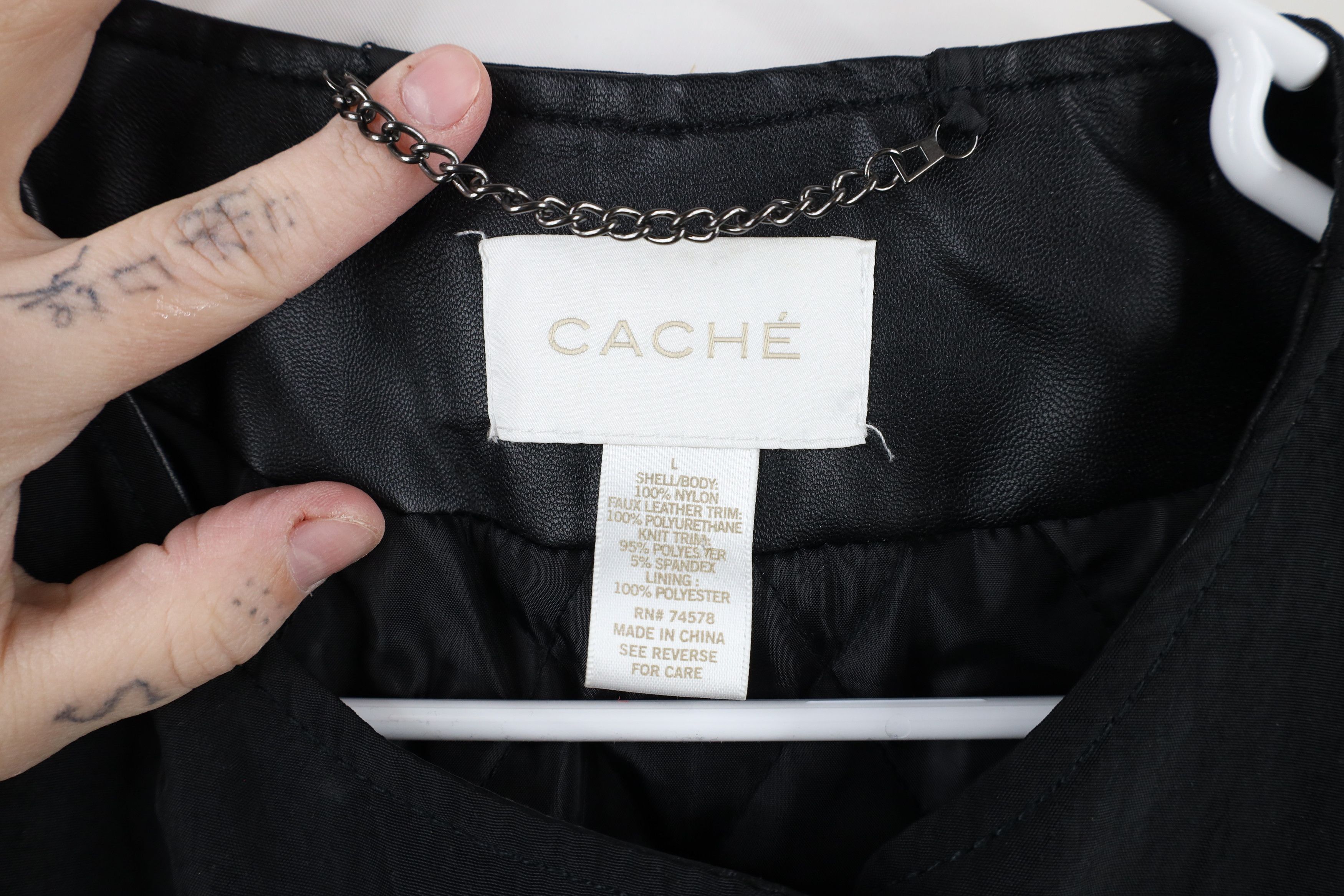 Vintage Vintage Cache Asymmetrical Zip Cropped Motorcycle Jacket Size L / US 10 / IT 46 - 8 Thumbnail