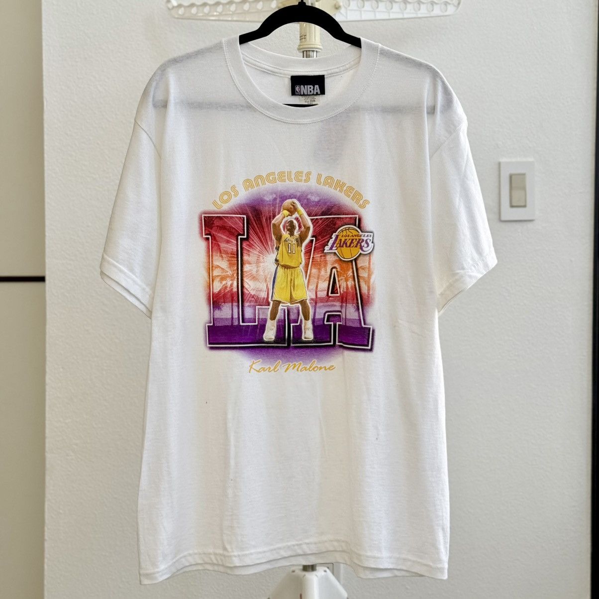 Vintage Vintage Karl Malone The Mailman Los Angeles Lakers Shirt Size US L / EU 52-54 / 3 - 2 Thumbnail