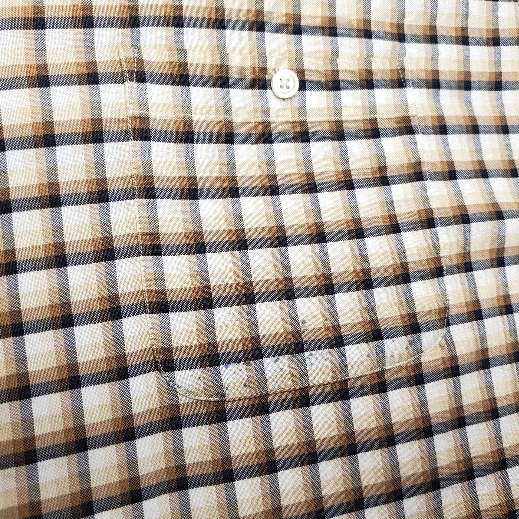 Garage VINTAGE Towncraft Shirt Men 2XL Beige Plaid Yard Work Garage Outdoor Dad Casual Button-Up Wrinkle Resistant Cotton Polyester Size US XXL / EU 58 / 5 - 2 Thumbnail