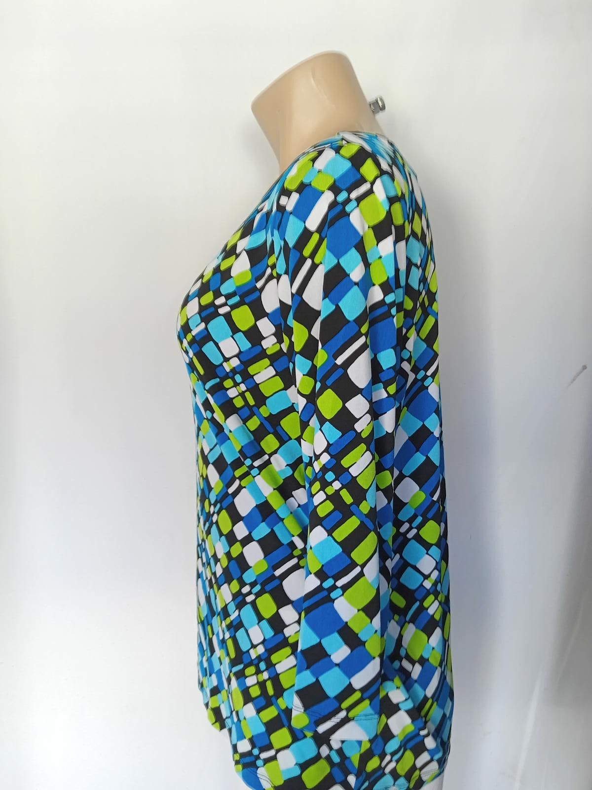 Designer Stylish Multi-Color Geometric Print Top by Laura Ashley Size M / US 6-8 / IT 42-44 - 2 Thumbnail