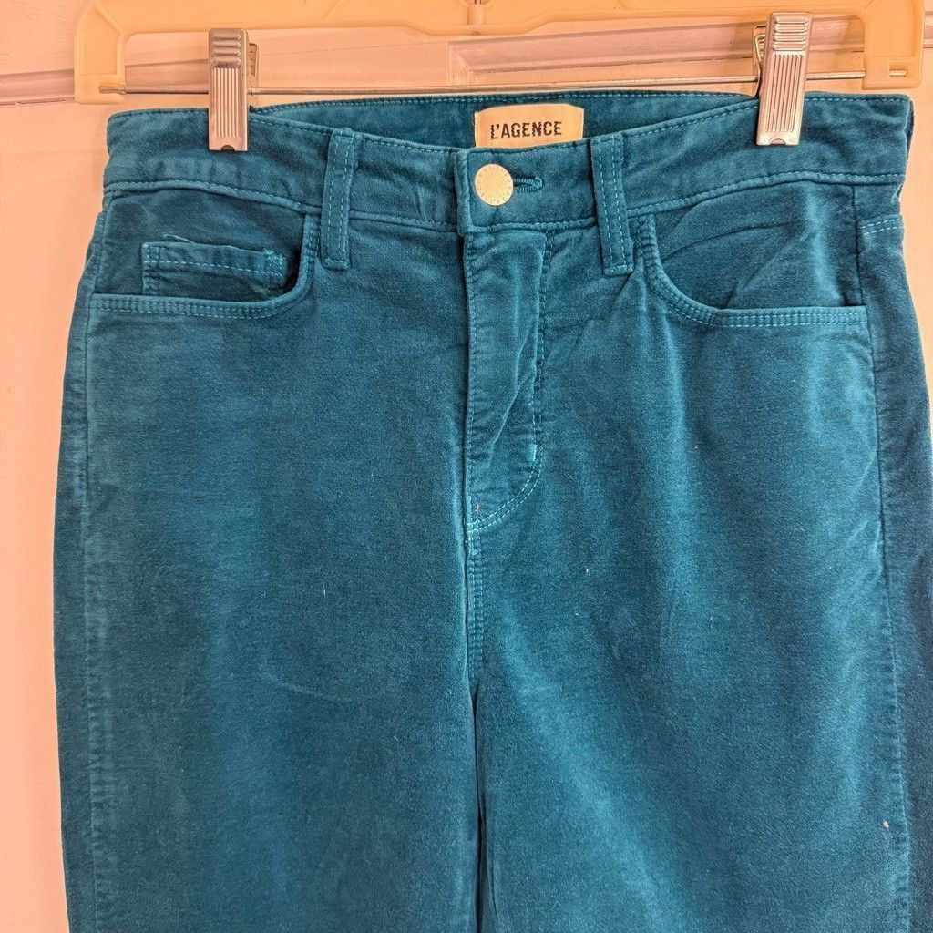 L'AGENCE Women's L'AGENCE Pants, Size 24, velvet Teal Monique Size 42" / US 20 - 7 Thumbnail
