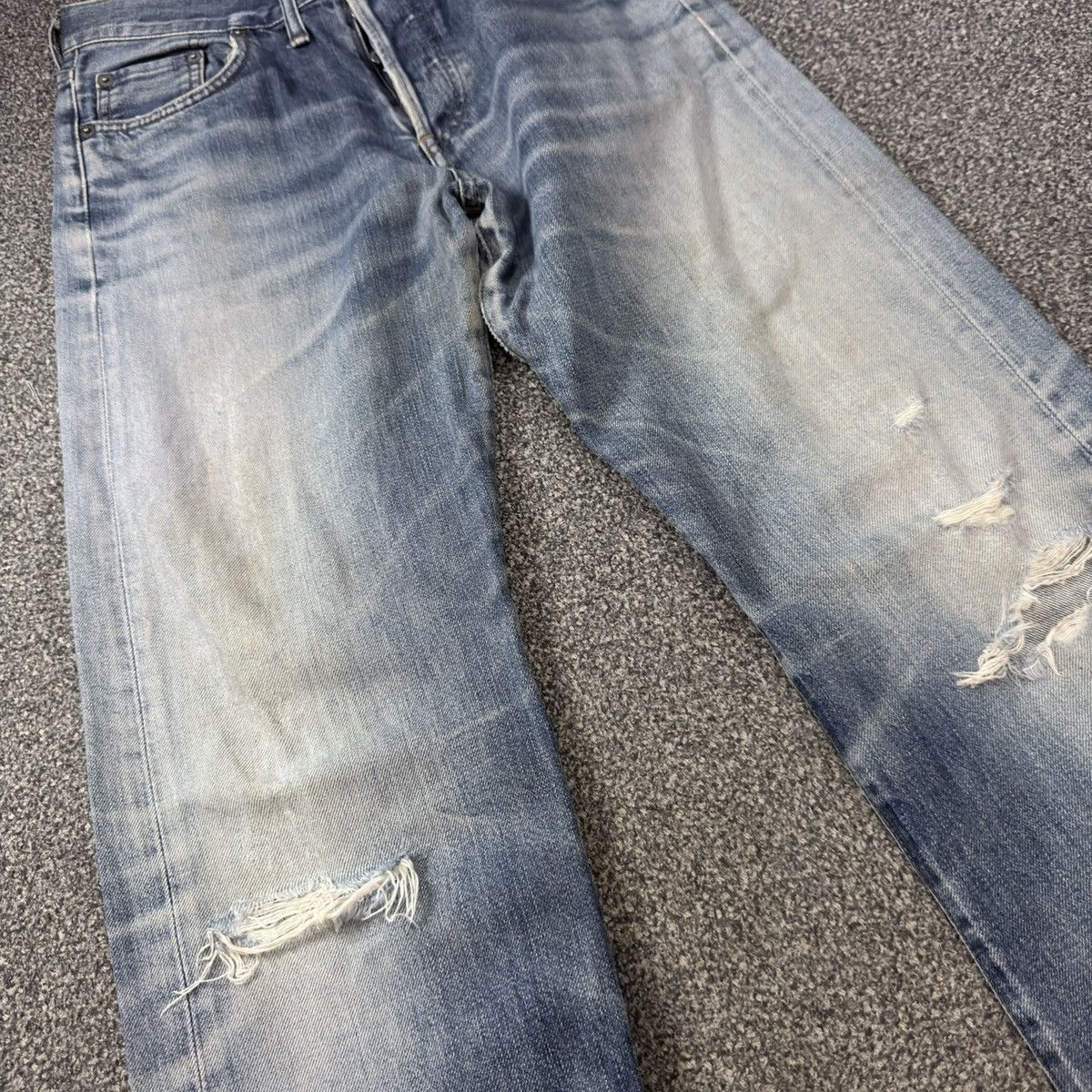 Edwin Vintage 90s Distressed Heavy Faded Wash Japanese Denim Jeans Size US 29 - 4 Thumbnail