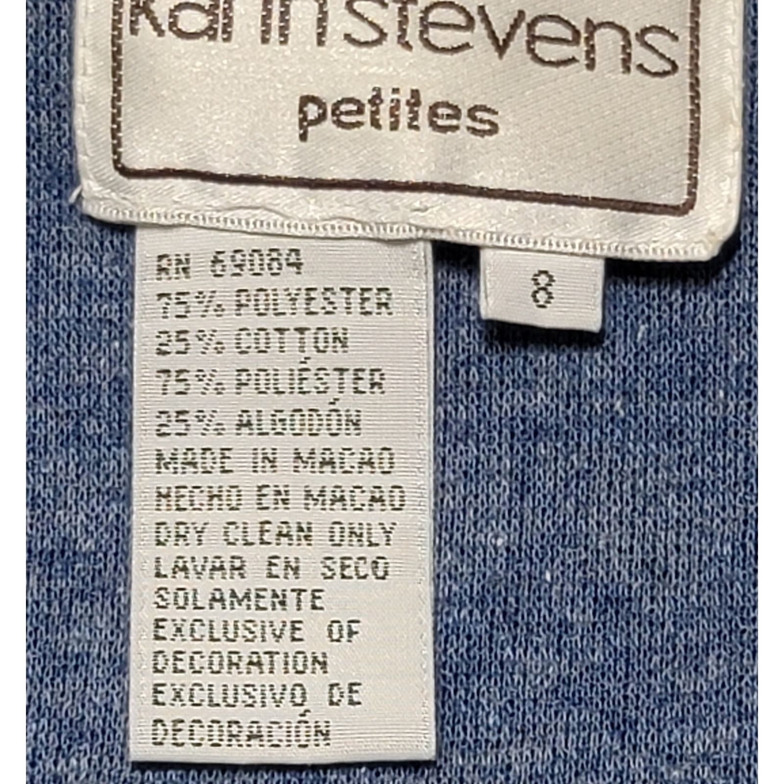 Other Karin Stevens Blue Knit Midi Dress W/Jacket 8P Buttons Size M / US 6-8 / IT 42-44 - 9 Thumbnail