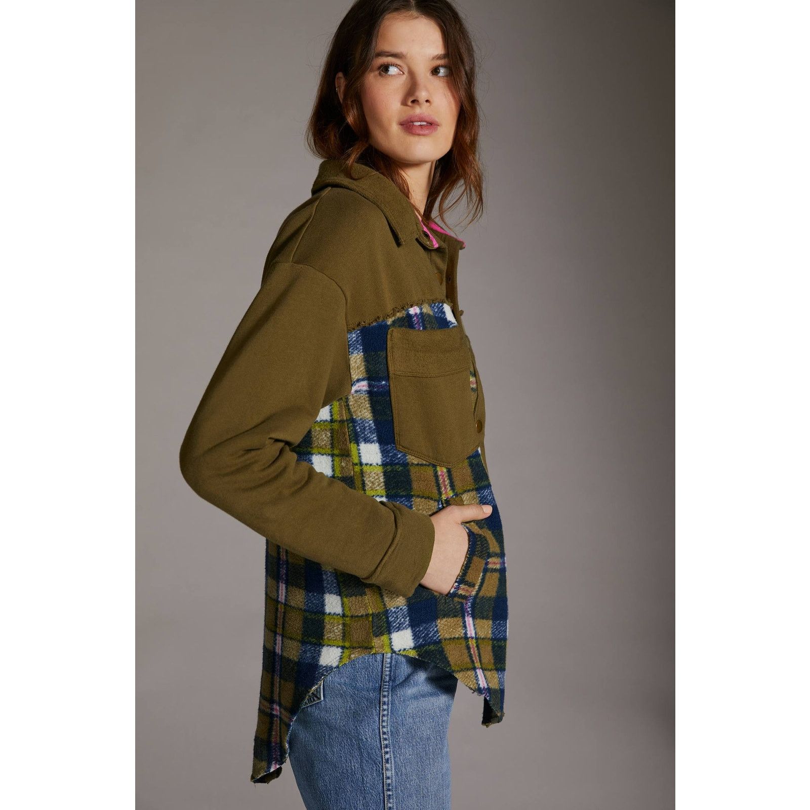 Anthropologie New Anthropologie Pilcro Plaid Contrast Shirt Jacket $140 XS Size XS / US 0-2 / IT 36-38 - 5 Thumbnail