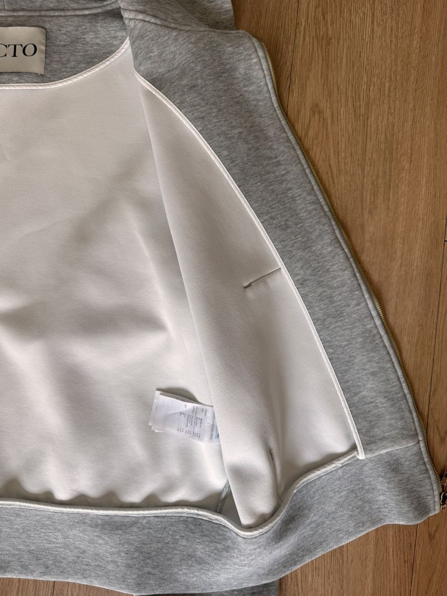 RECTO RECTO Logo Detail Zip Hoodie Grey Size L Size US L / EU 52-54 / 3 - 14 Thumbnail
