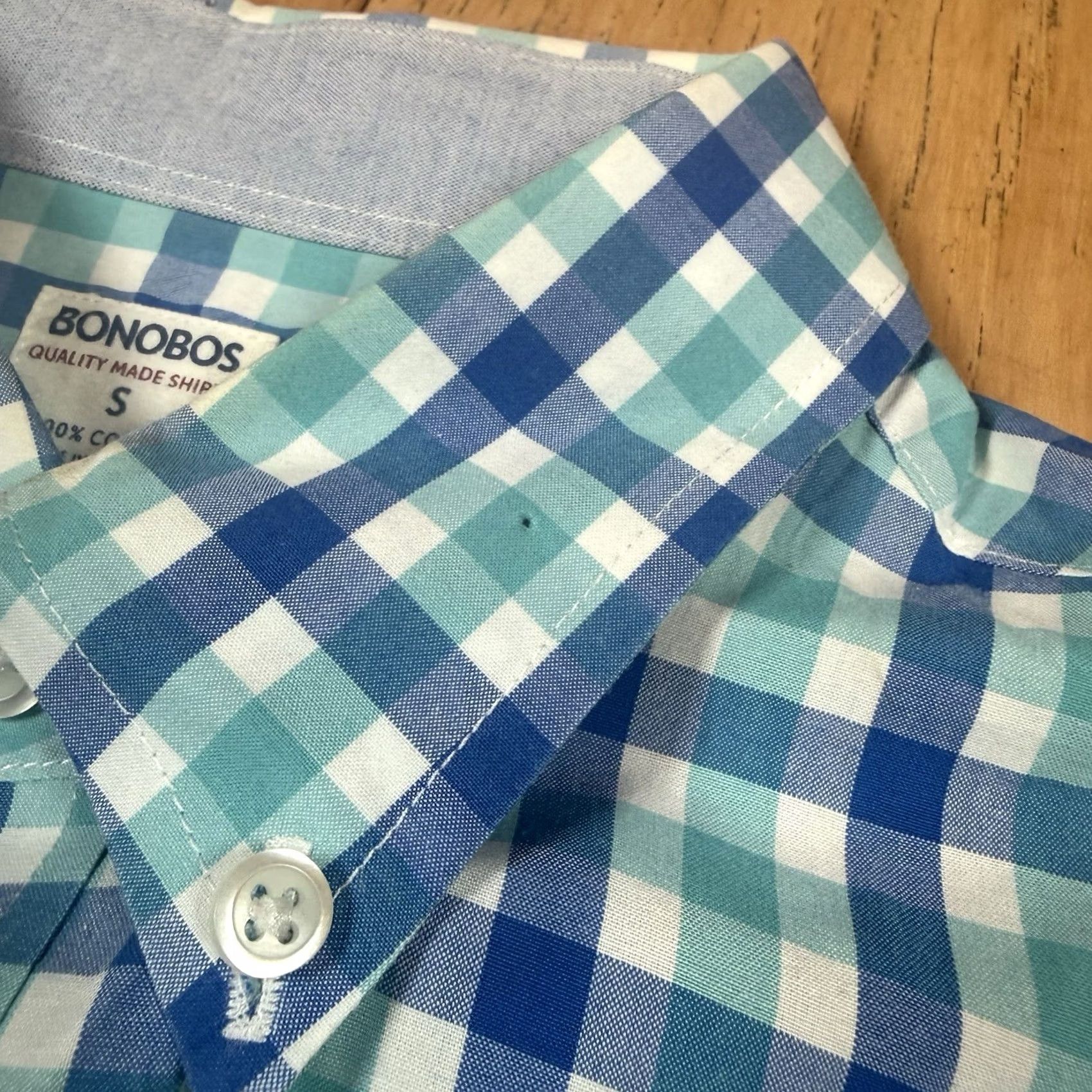 Bonobos Bonobos Button-Up Shirt Mens Small S Plaid Long Sleeve Lightweight Multicolor Size 36R - 8 Thumbnail