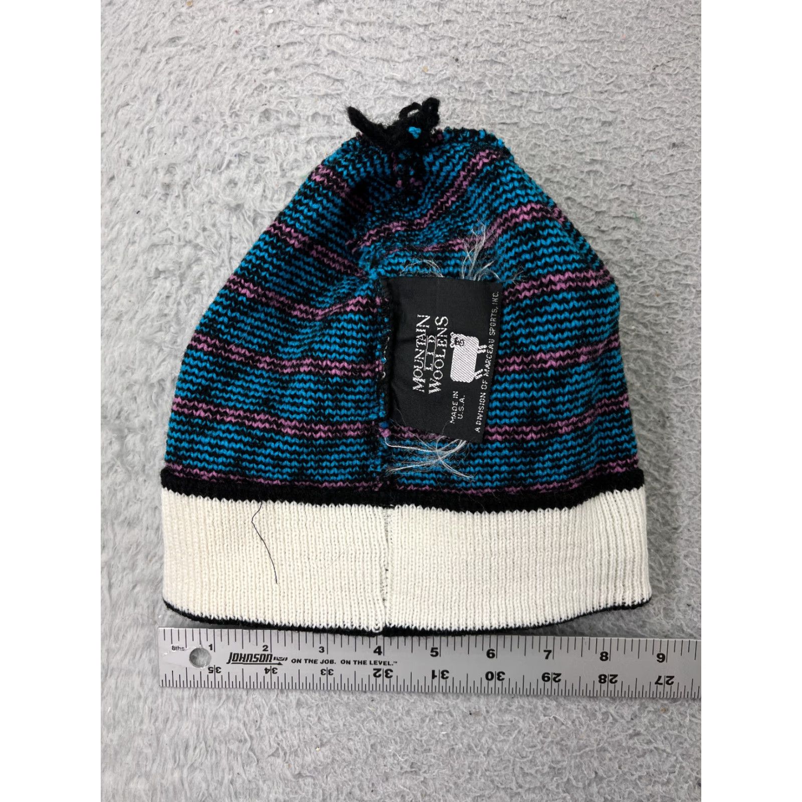 Vintage Mountain Lid Woolens Beanie Adult One Size Blue Argyle Knit Tassel Acrylic Made USA Toque Size ONE SIZE - 6 Thumbnail