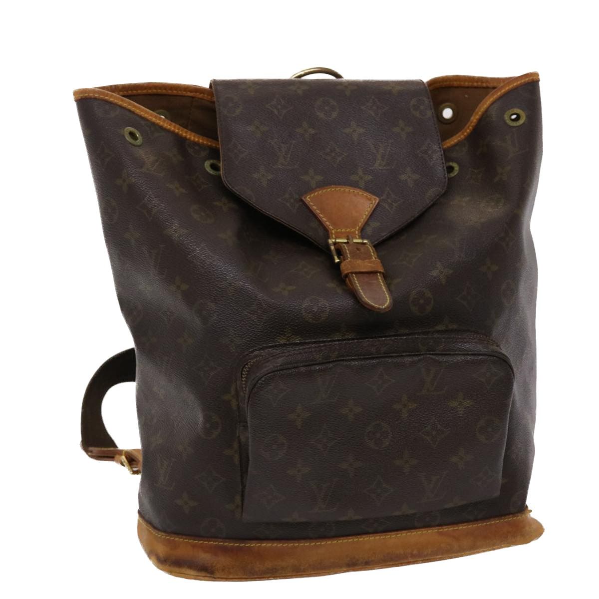 Louis Vuitton Bag Monogram Women's Men's Rucksack Backpack Montsuri Gm  M51135 Brown