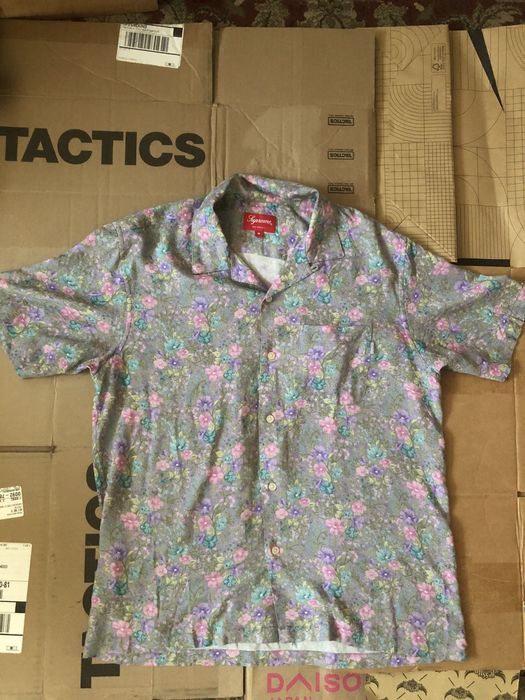 Supreme S/S 19 Supreme mini floral dusty purple rayon shirt Sz M