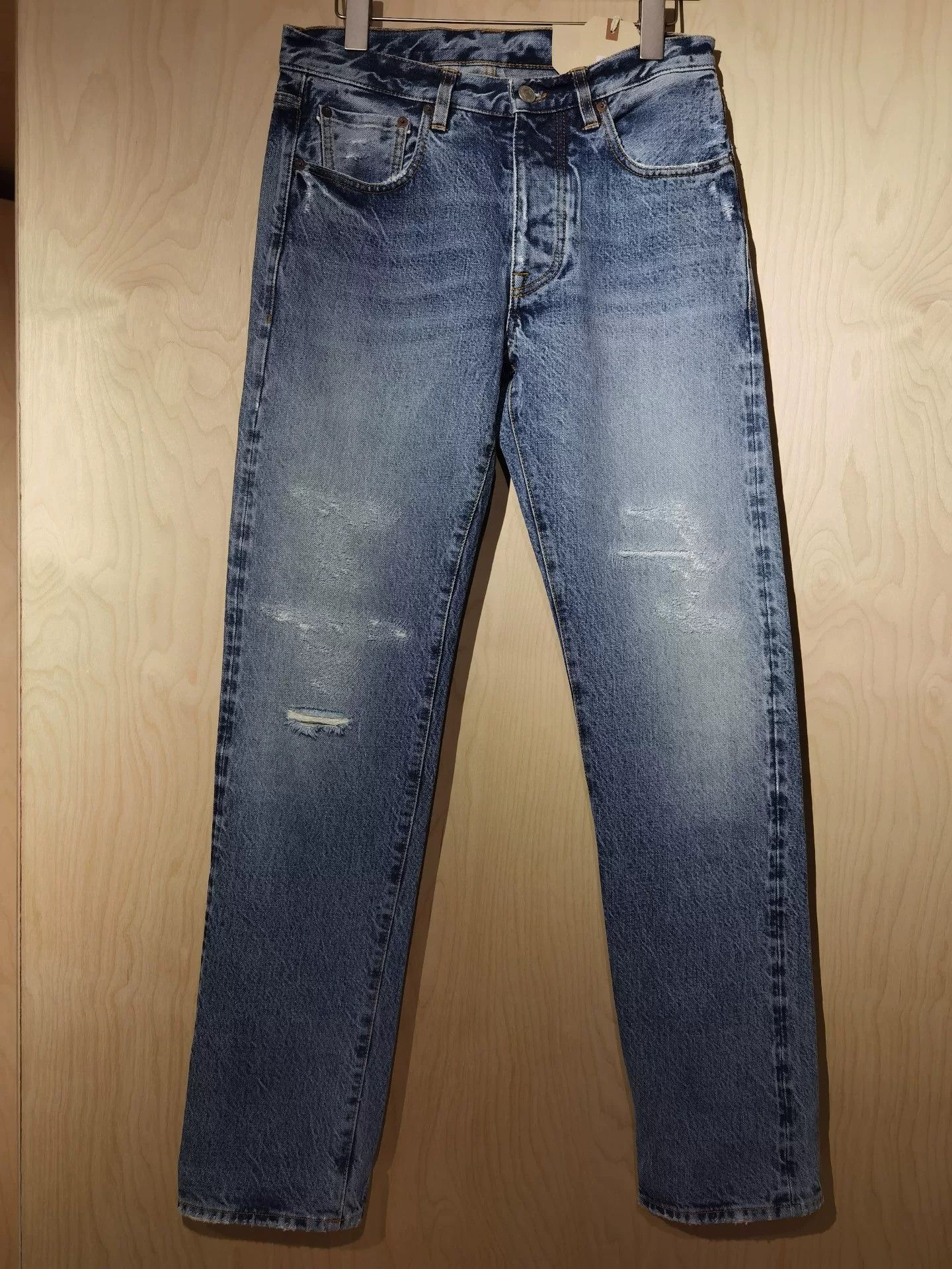Fortela FORTELA Light Blue Washed Distressed Jeans Size US 29 - 1 Thumbnail